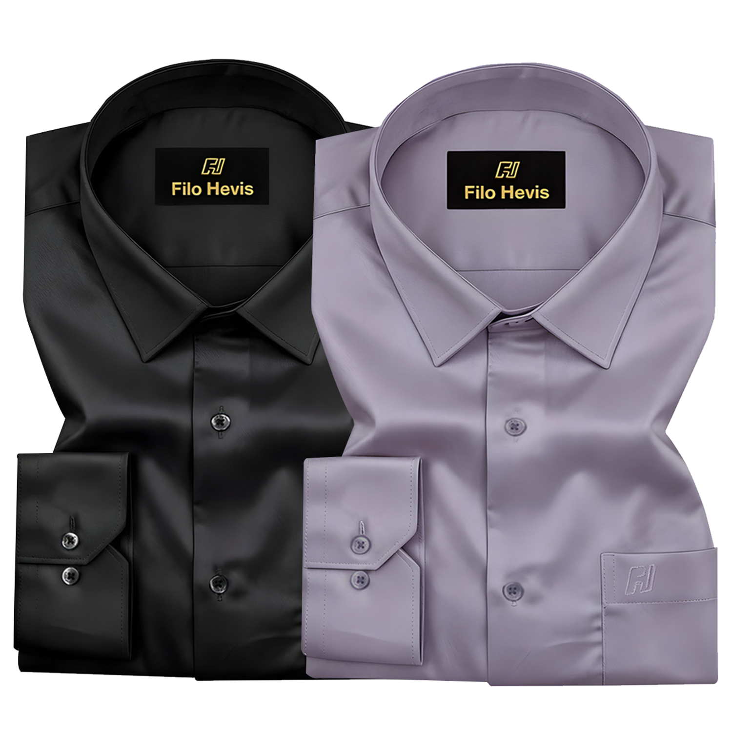 Combo of 2 Premium Cotton Formal Shirts – Black & Onion | Single Pocket | Smart Fit My Store