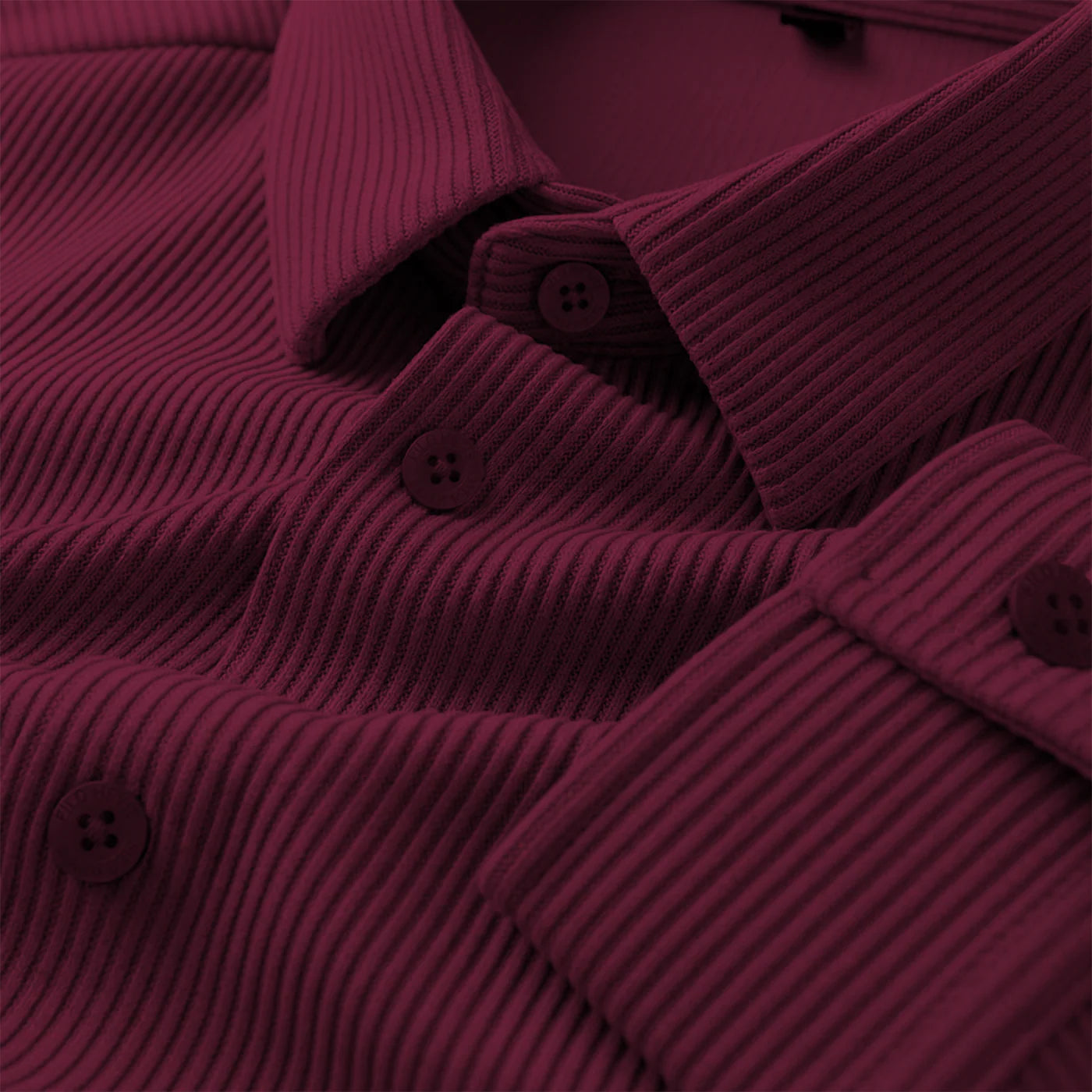 Wine Self Cord Casual Shirt for Men