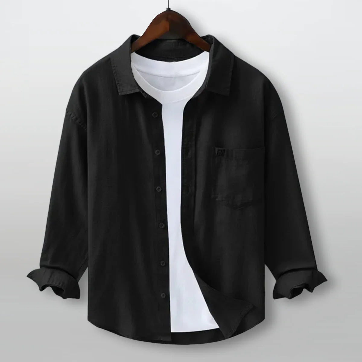 black linen shirt for men