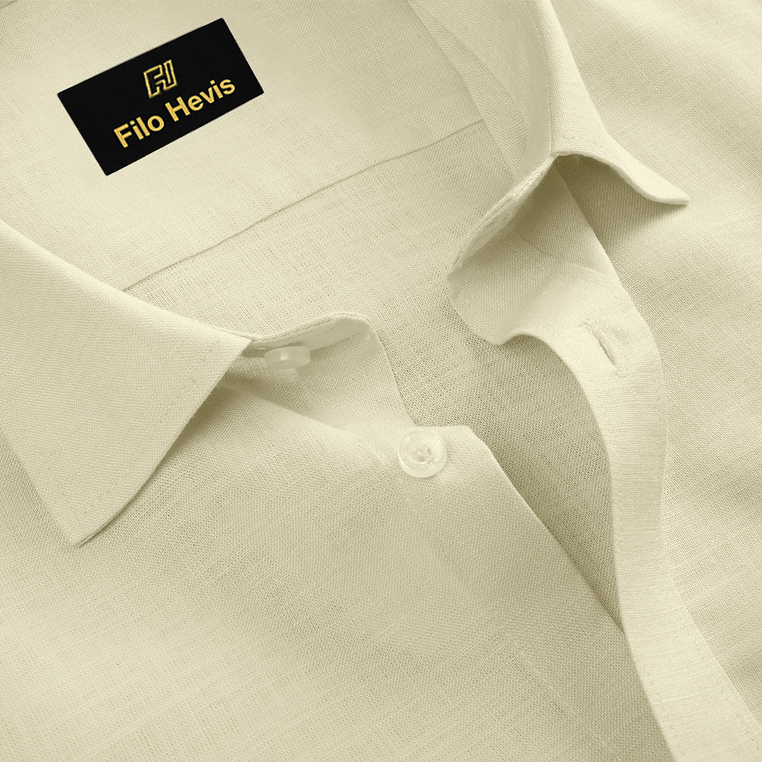 FINE LINEN SHIRTS FOR MEN (Full Sleeves)-Cream