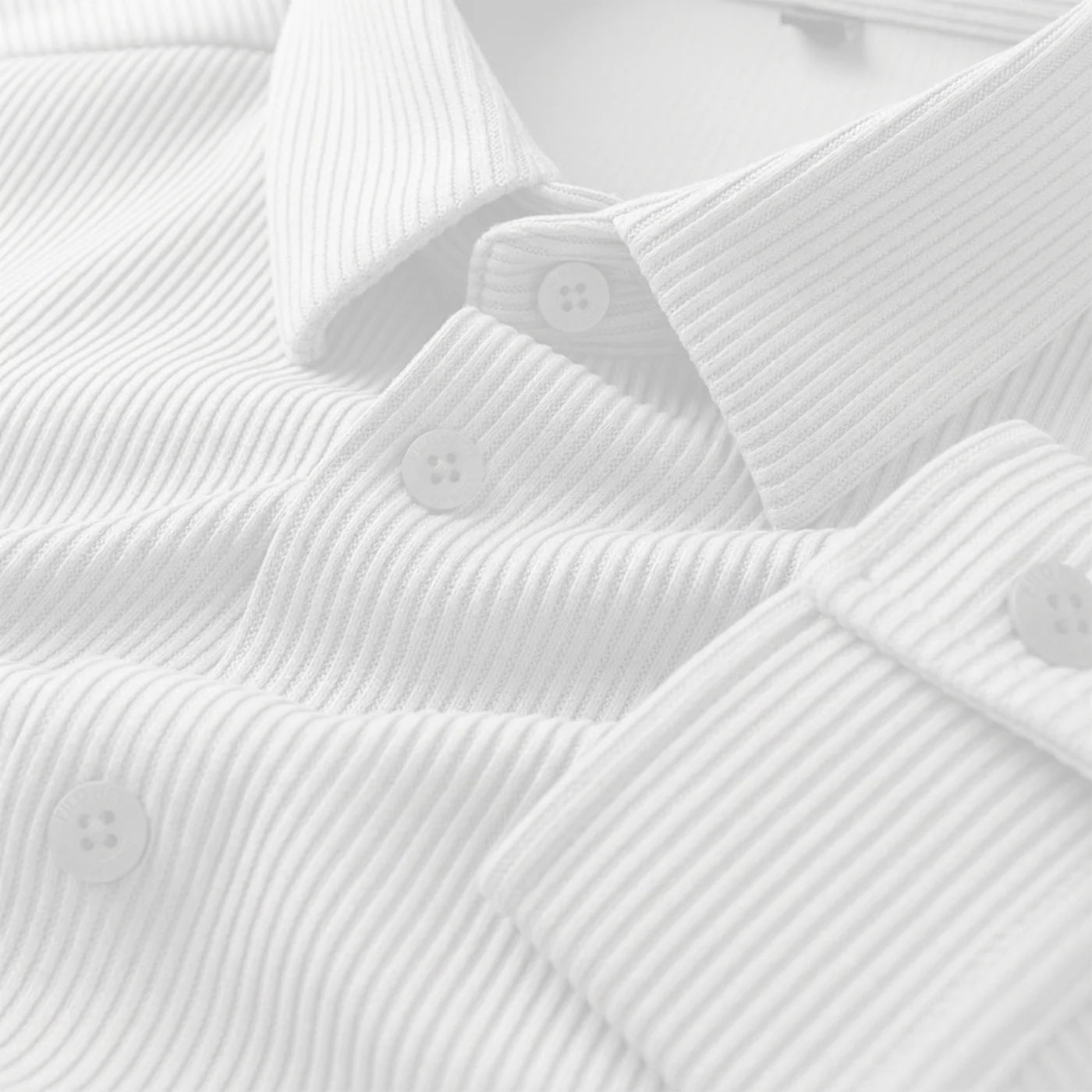 White Self Cord Shirt for Men