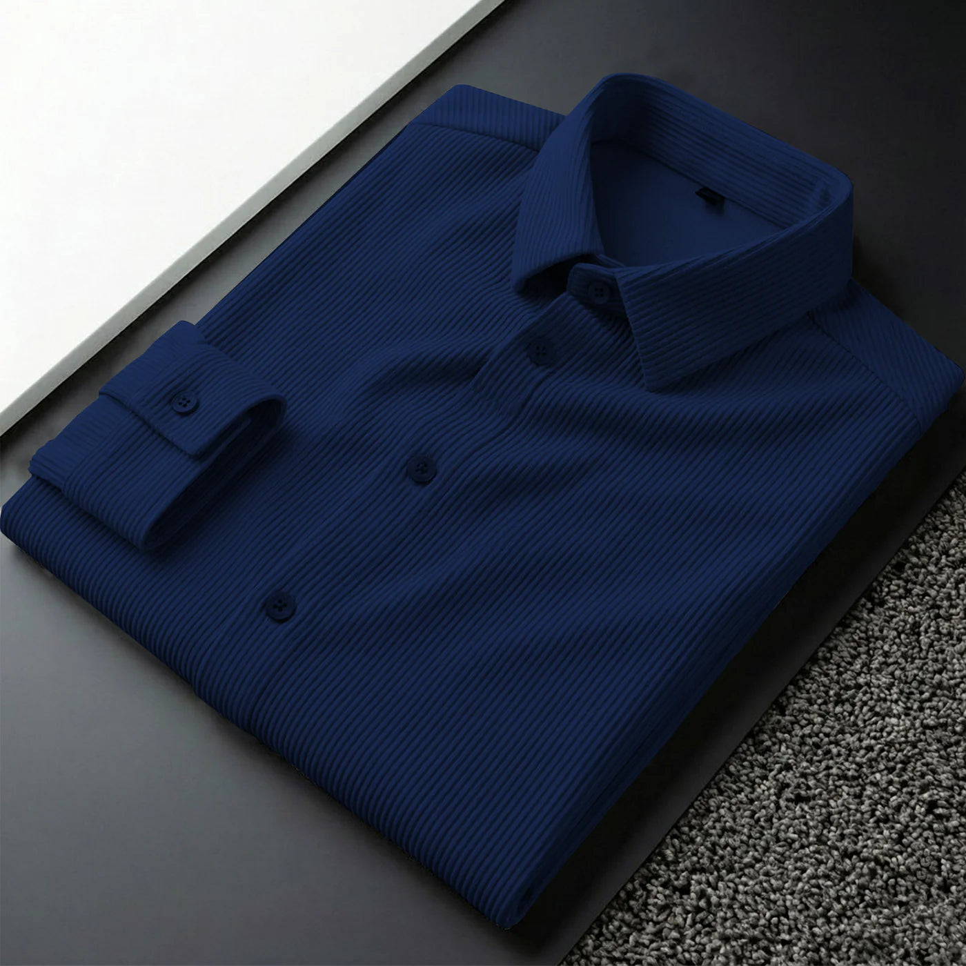 navy blue corduroy shirt