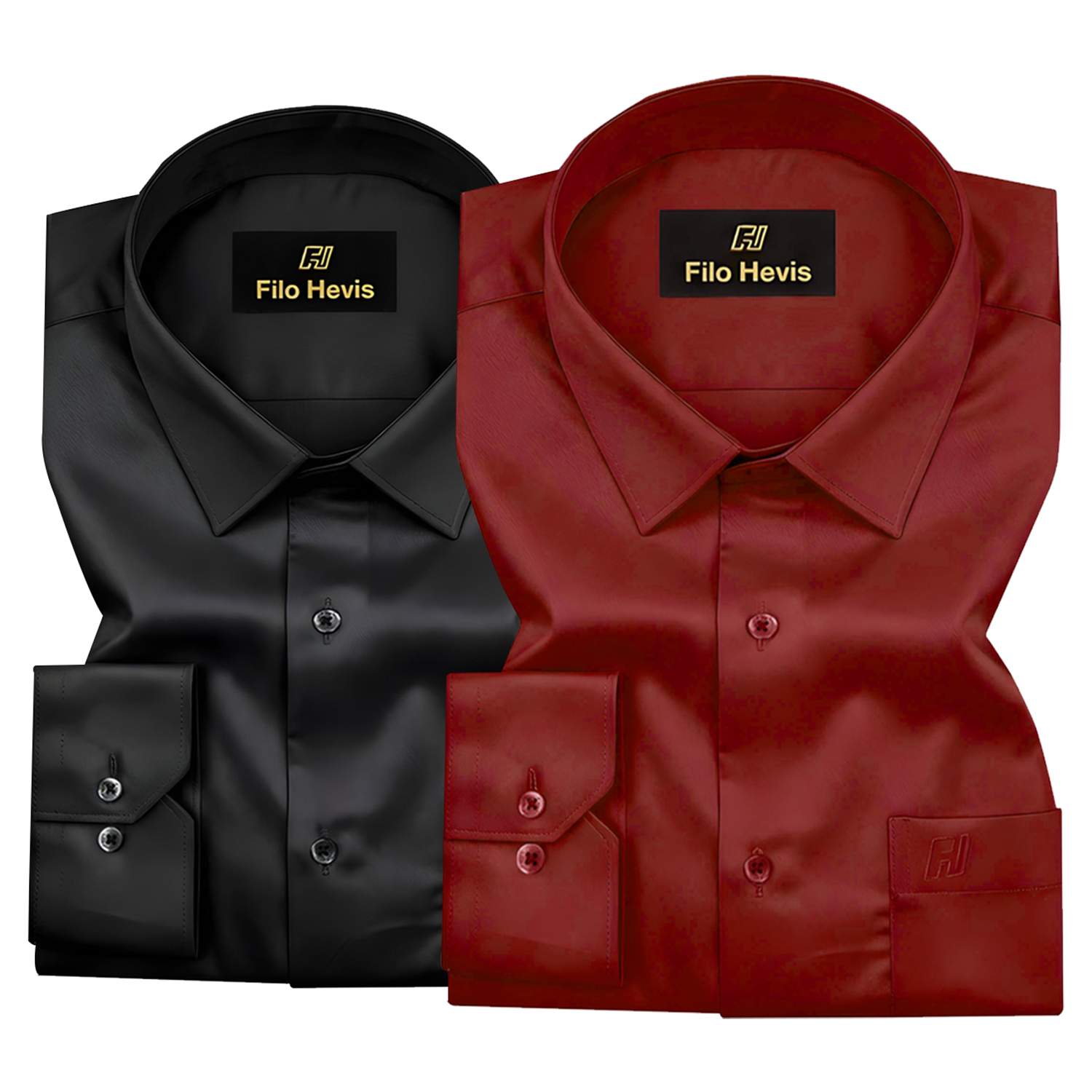Combo of 2 Premium Cotton Formal Shirts – Black & Maroon| Single Pocket | Smart Fit My Store
