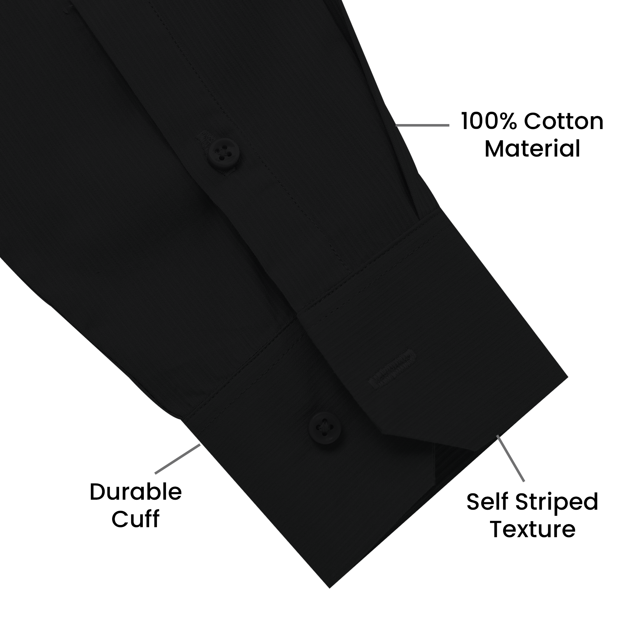 Premium SELF STRIPED SHIRTS FOR MEN - Textured Formal Shirts Collection | Professional Office Wear-Black