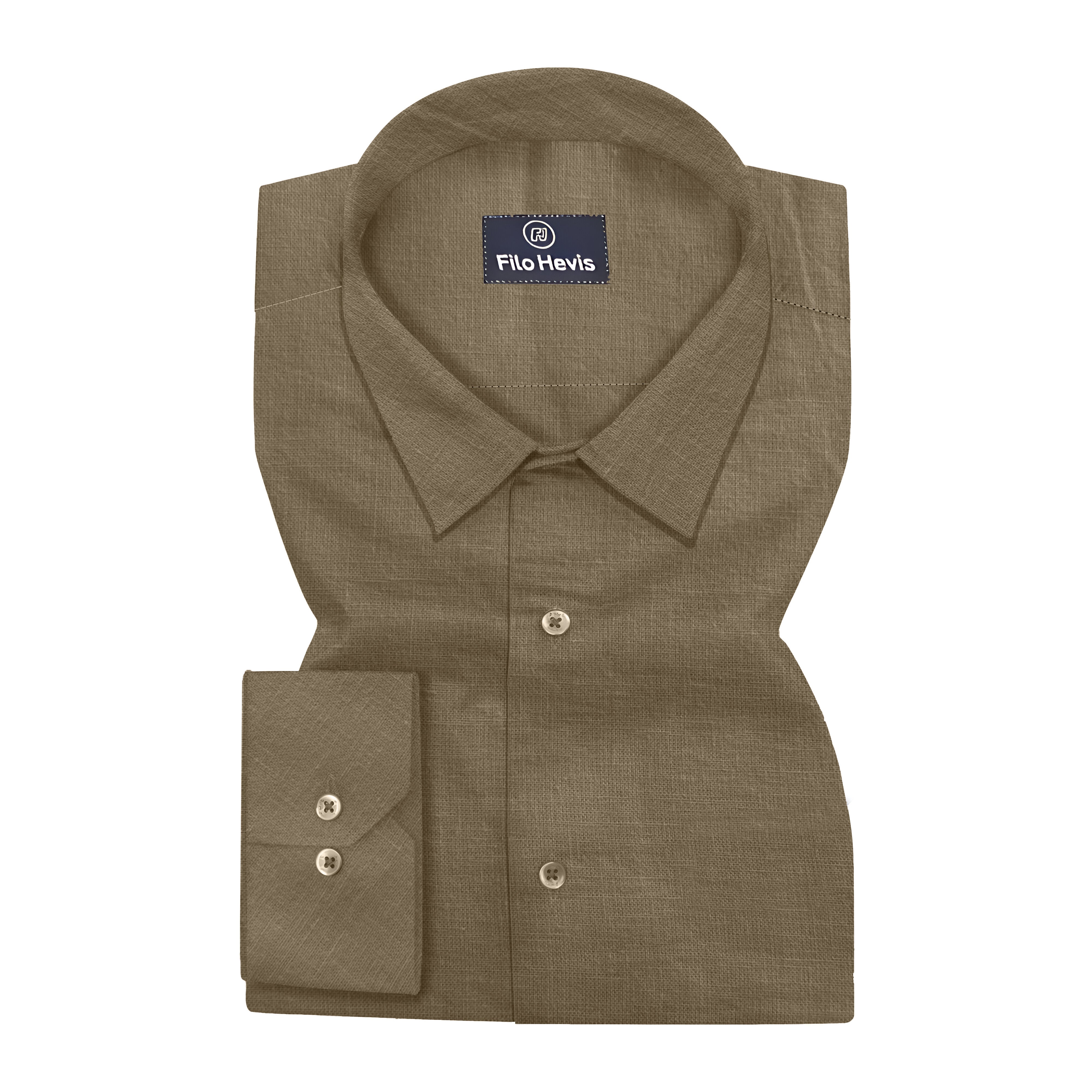 Men's Pure Linen Casual Shirt - Natural Beige