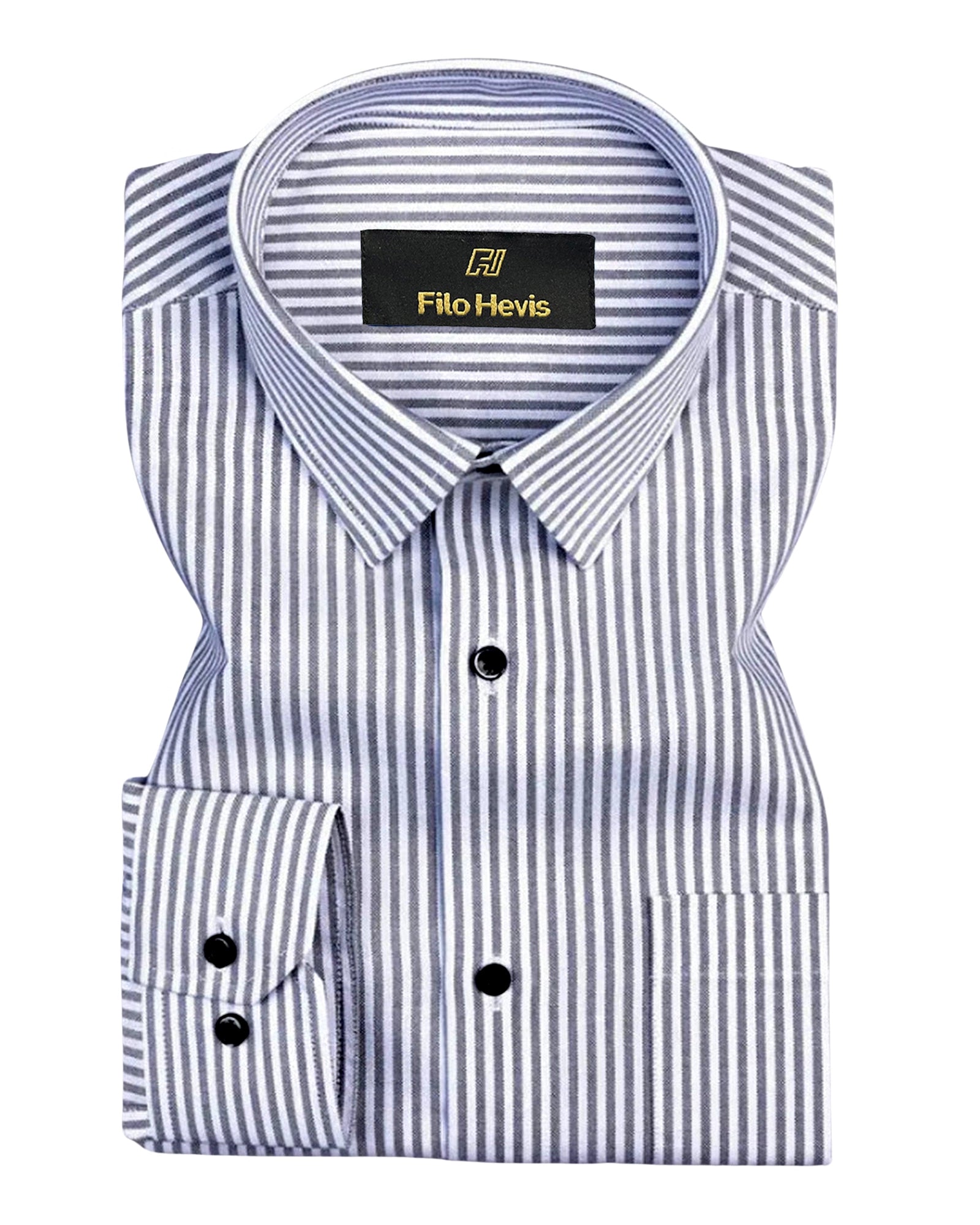 Cotton Stripe Shirt for Men |Slim fit | Black