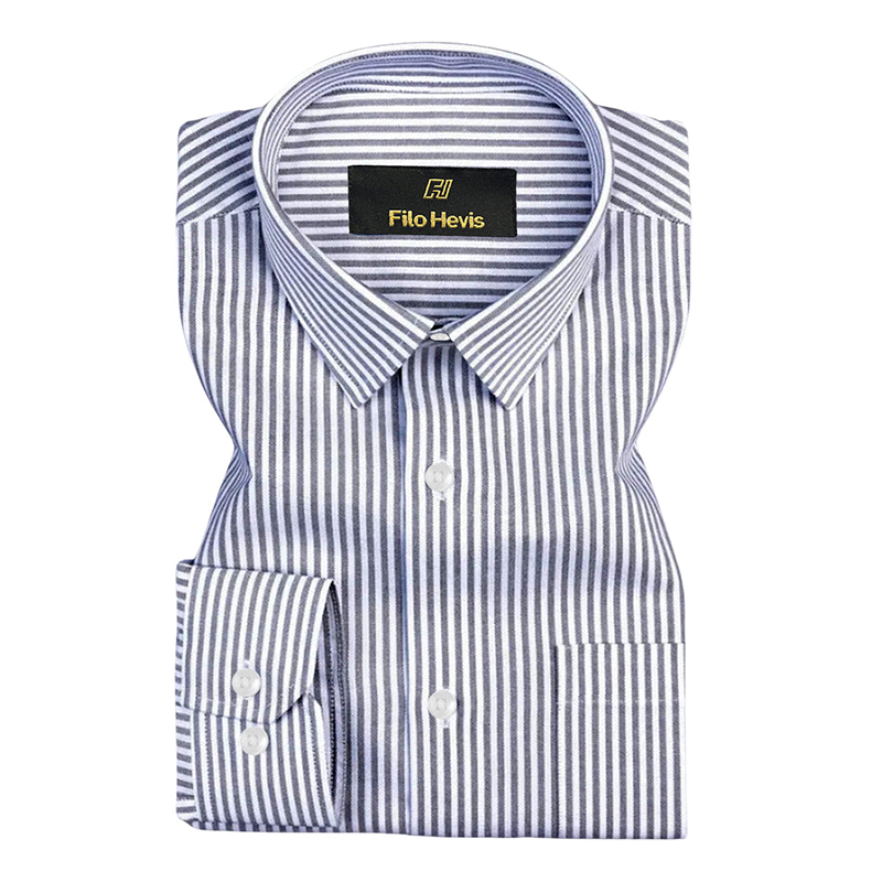 Cotton Stripe Shirt for Men |Slim fit | Black My Store