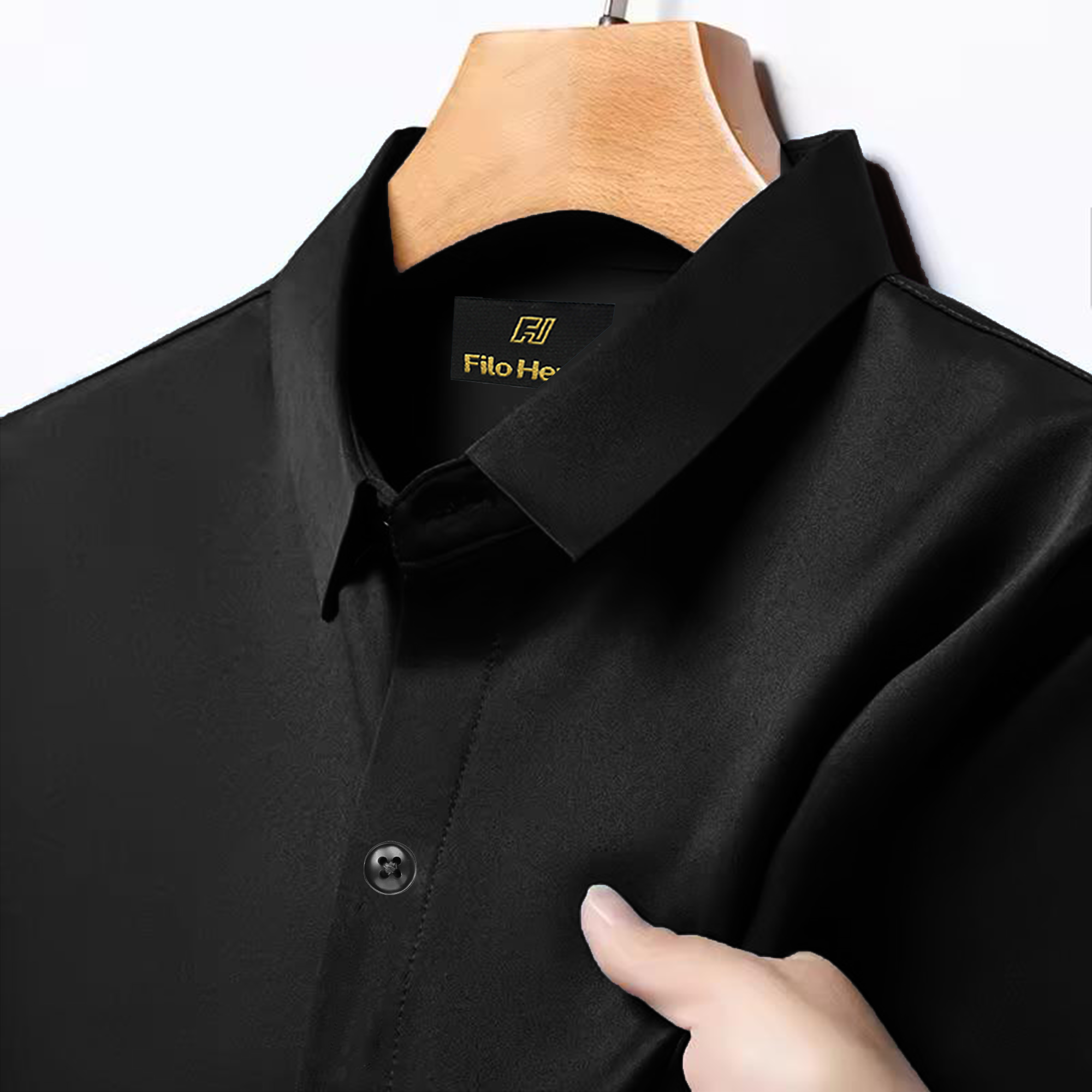 Japanese Lycra Premium Stretch Shirt–Lavender Mist | Ultra-Smooth Formal Fit | Black