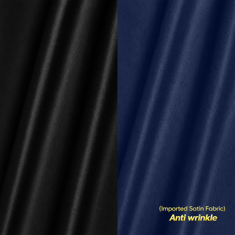 Combo of 2 Anti Wrinkle Imported Satin formal Shirt Black & Navy Blue My Store