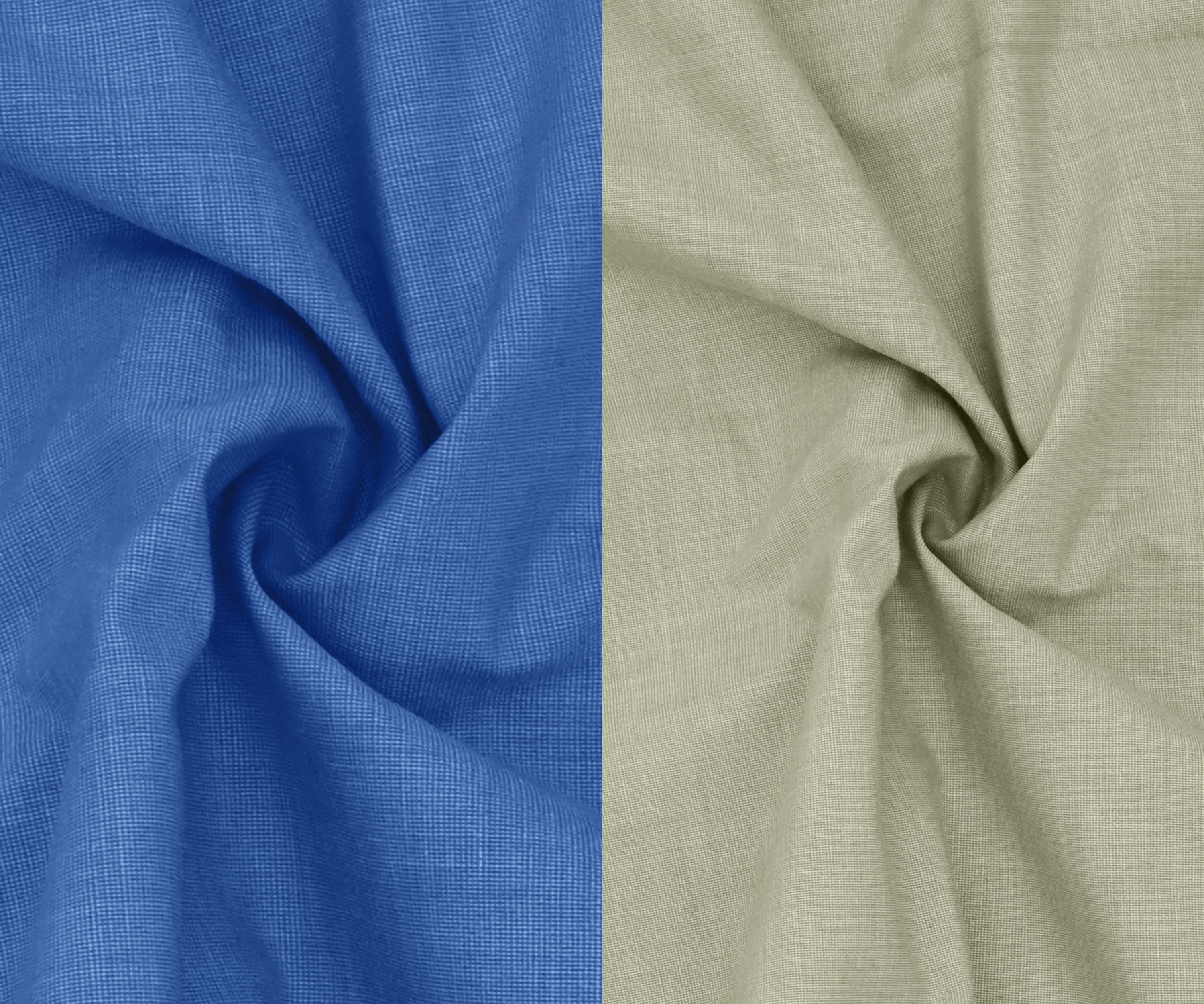 Combo of 2 Filafil Fabric Regular Fit Formal Shirts – Blue & Light Greyish Green (Single Pocket)