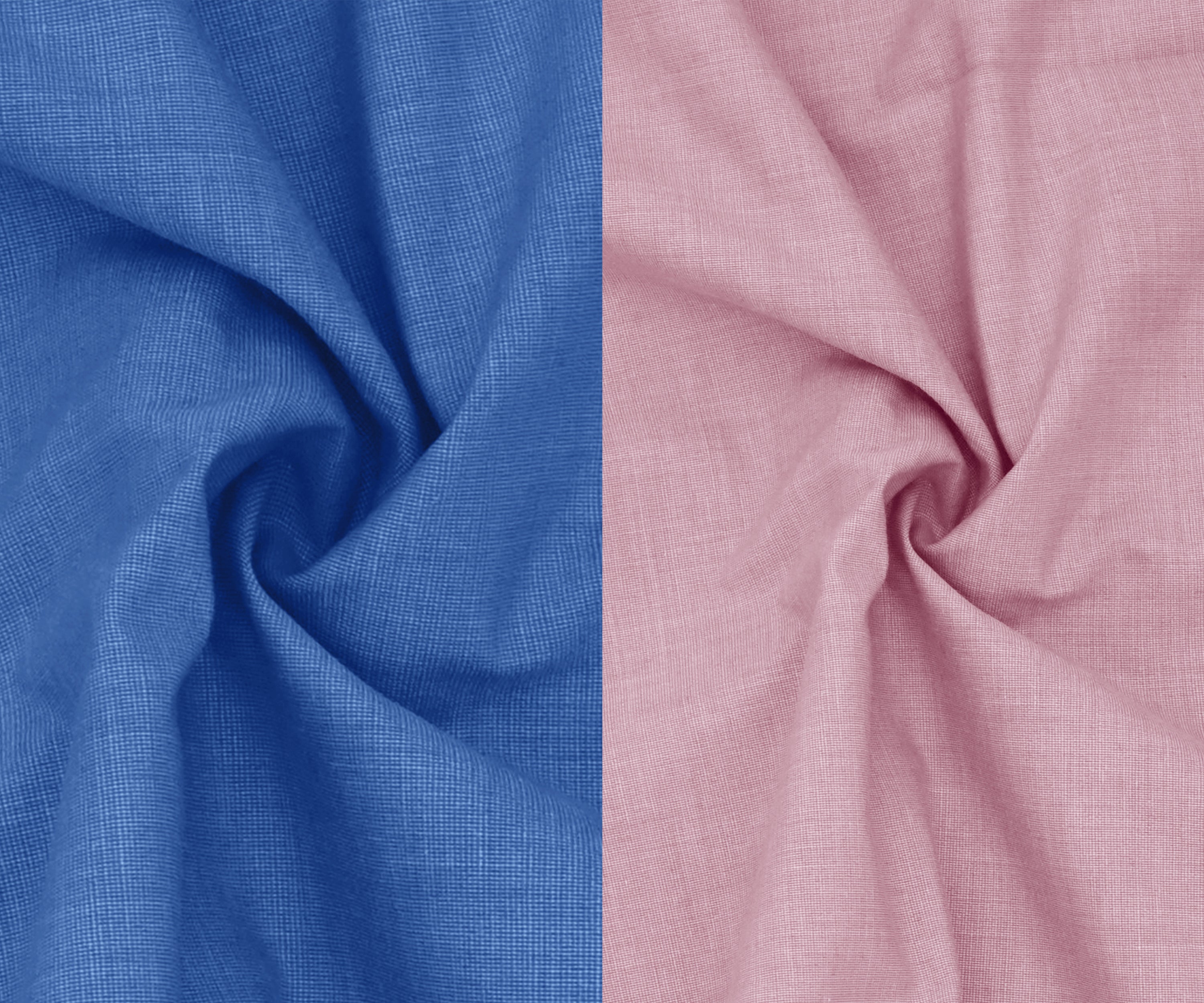 Combo of 2 Filafil Fabric Regular Fit Formal Shirts – Blue & Light Pink (Single Pocket)