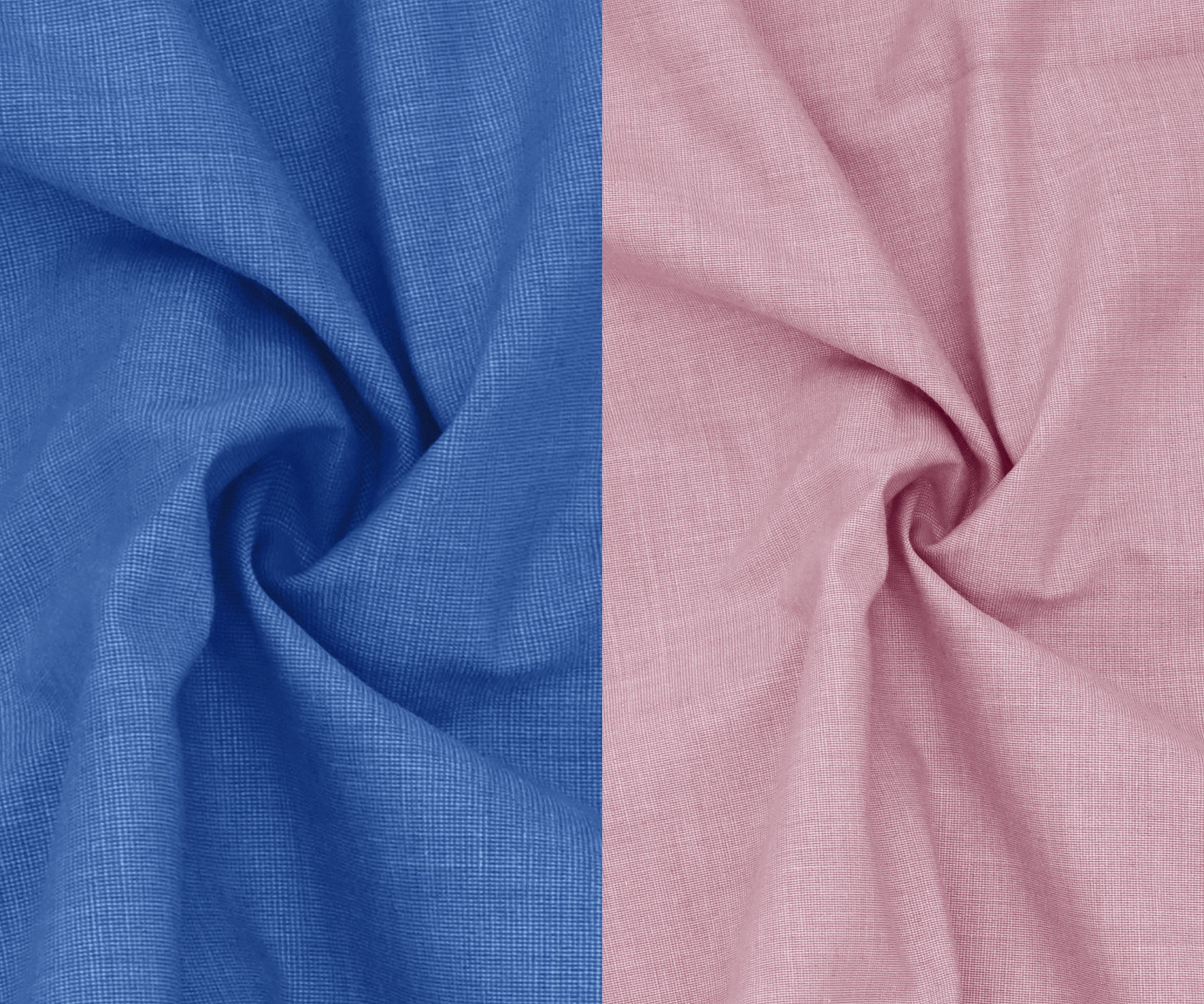 Combo of 2 Filafil Fabric Regular Fit Formal Shirts – Blue & Light Pink (Single Pocket) My Store