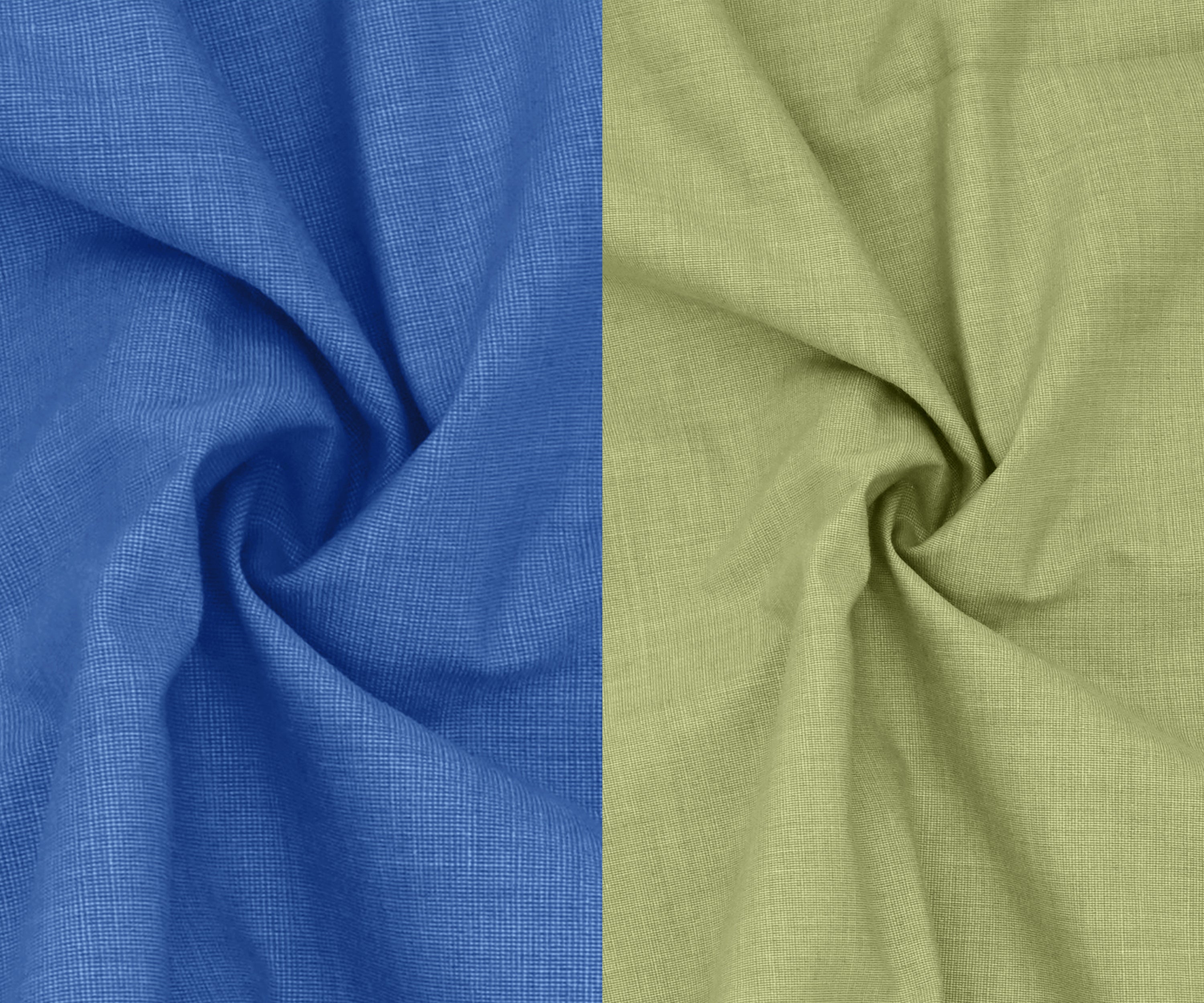 Combo of 2 Filafil Fabric Regular Fit Formal Shirts – Blue & Light pastel green (Single Pocket)