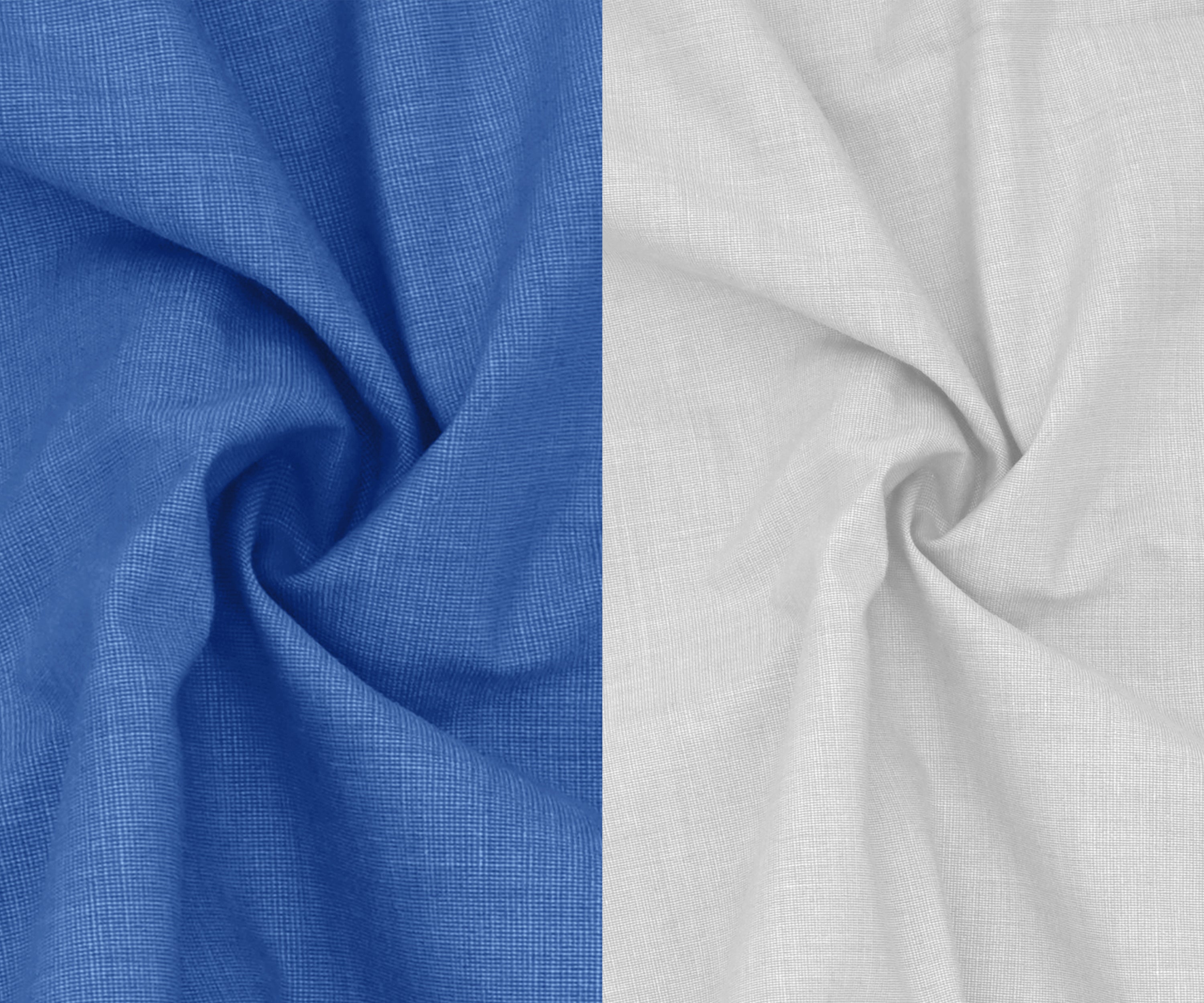 Combo of 2 Filafil Fabric Regular Fit Formal Shirts – Blue & White (Single Pocket)