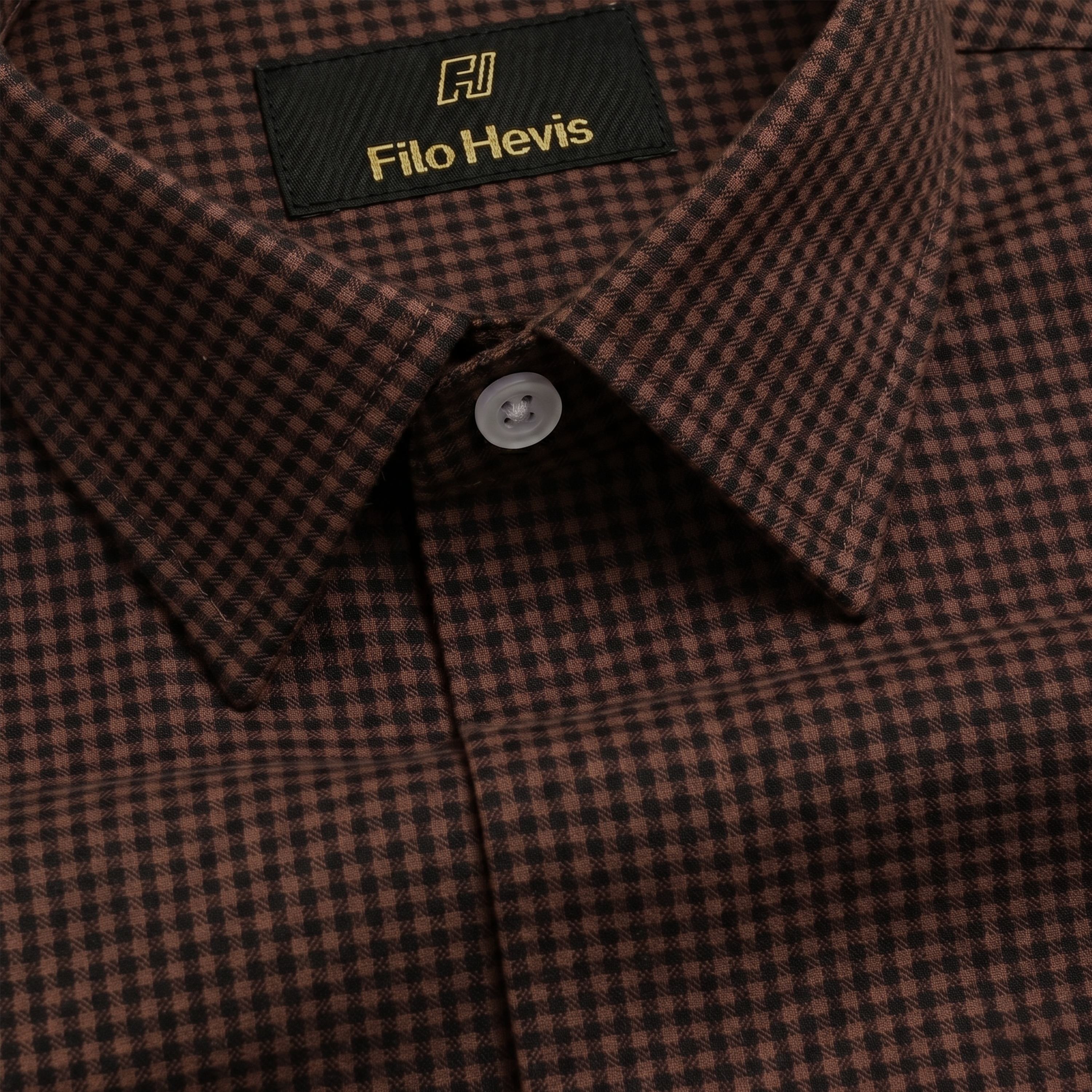 Men's Cotton Check Shirt-Amrican Brown, Regular Fit, All-Day Comfort