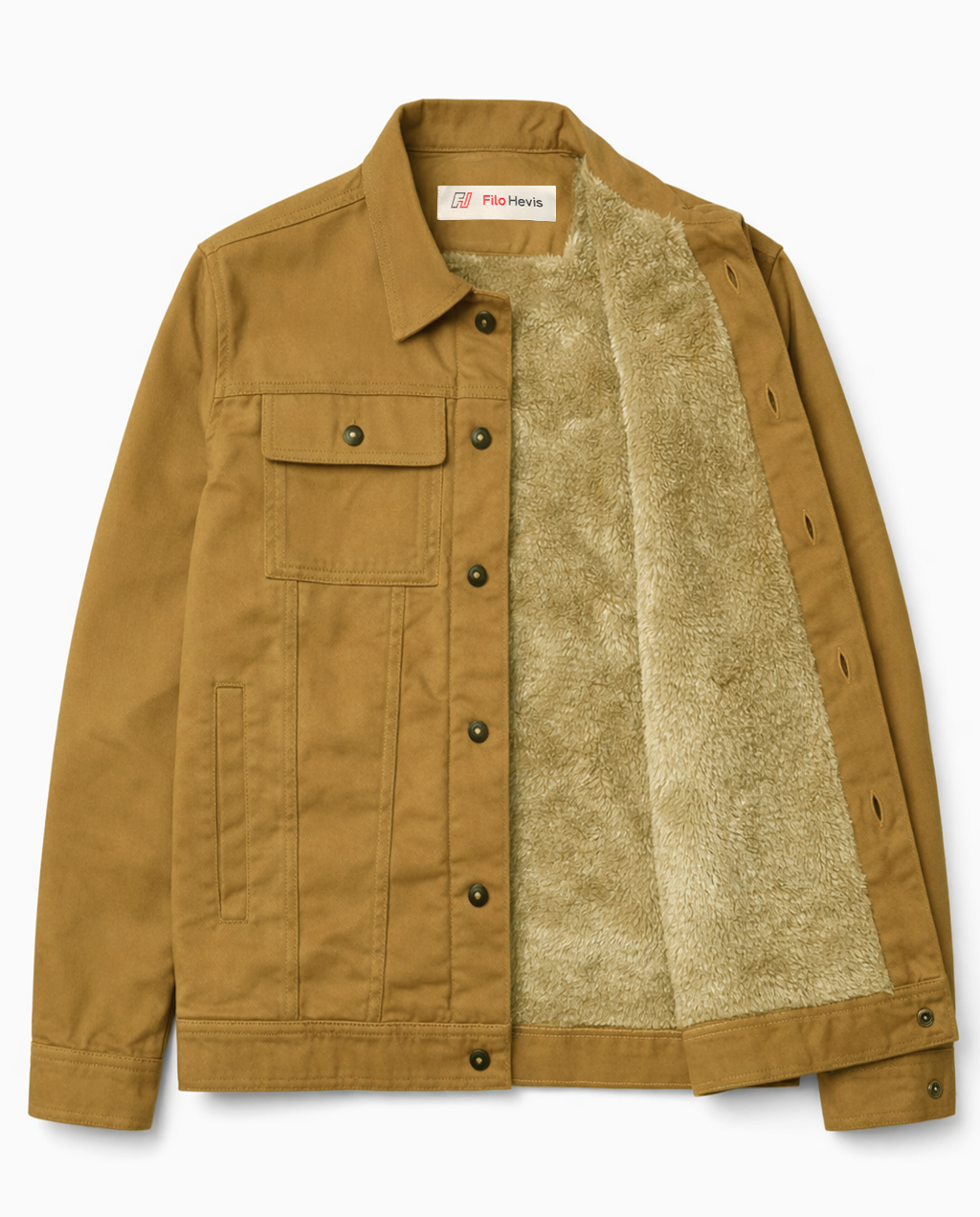 Classic Brown Sherpa Jacket – Warm & Structured Fit