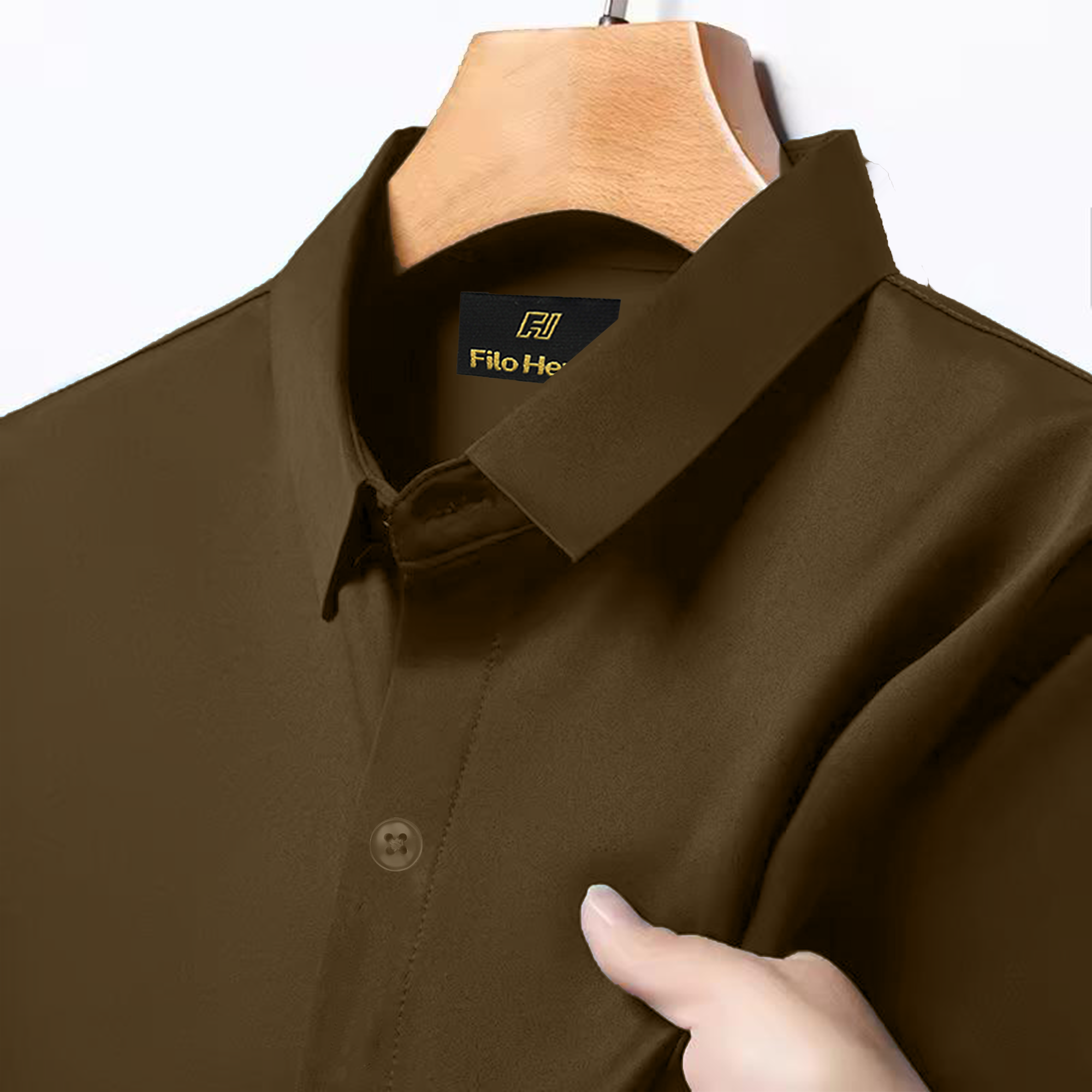 Japanese Lycra Stretch Formal Shirt for Men | Light Brown