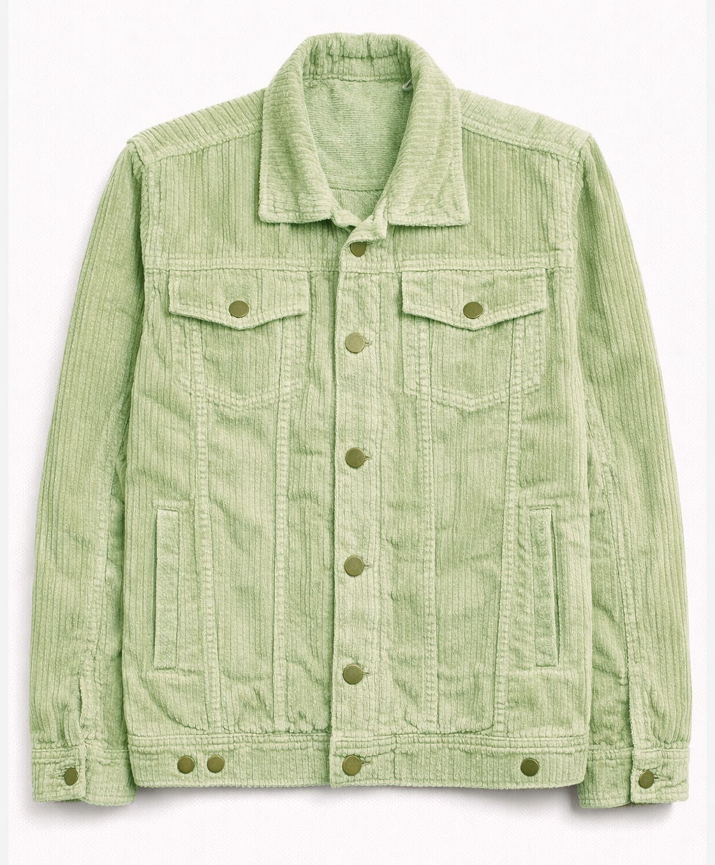 Men’s Light Green Corduroy Trucker Jacket