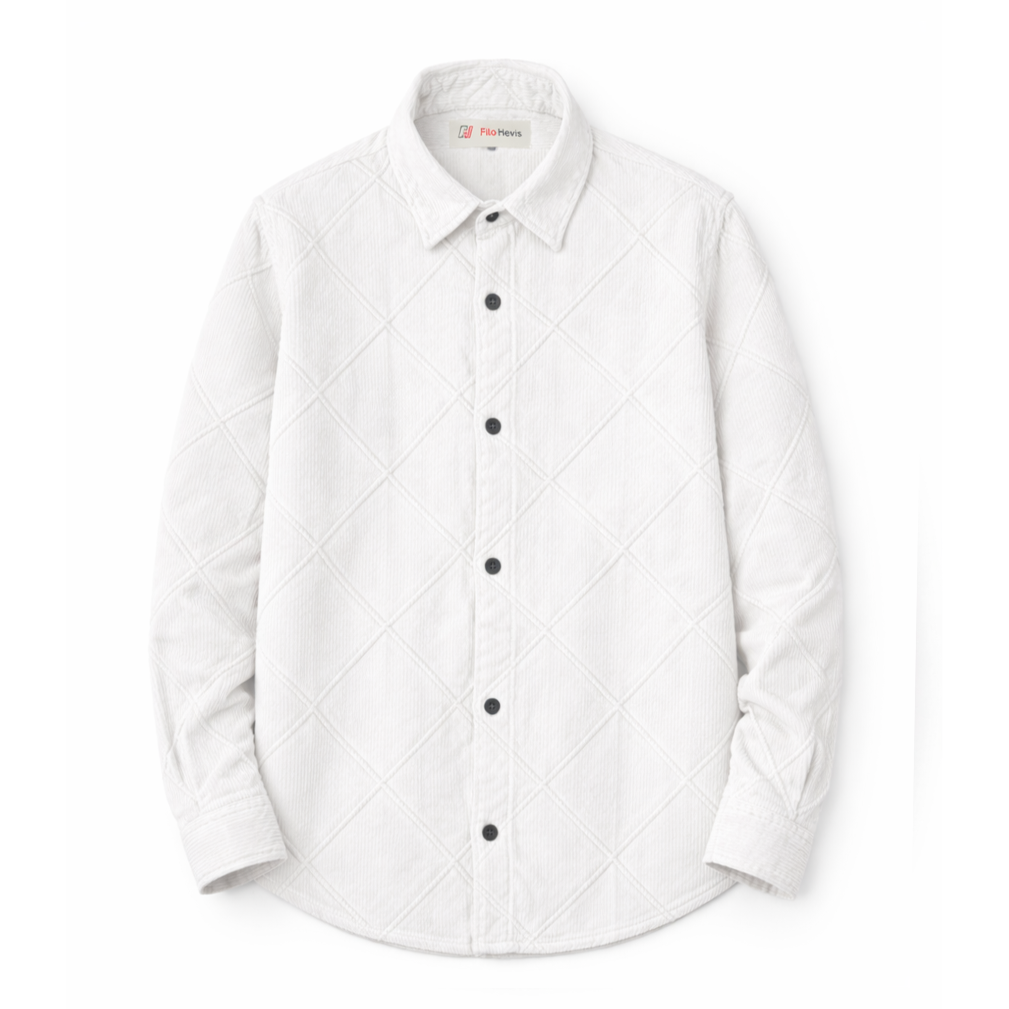 Corduroy Shirt for Men – Soft Textured Winter- White