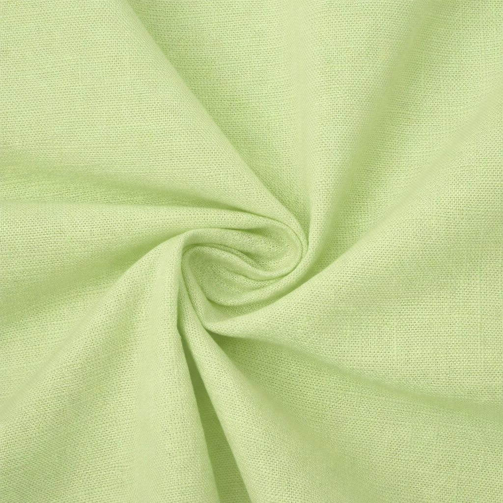 Men's Full-Sleeve Mandarin Collar Regular Fit Cotton Lenin Shirt-Light-Green Filo Hevis