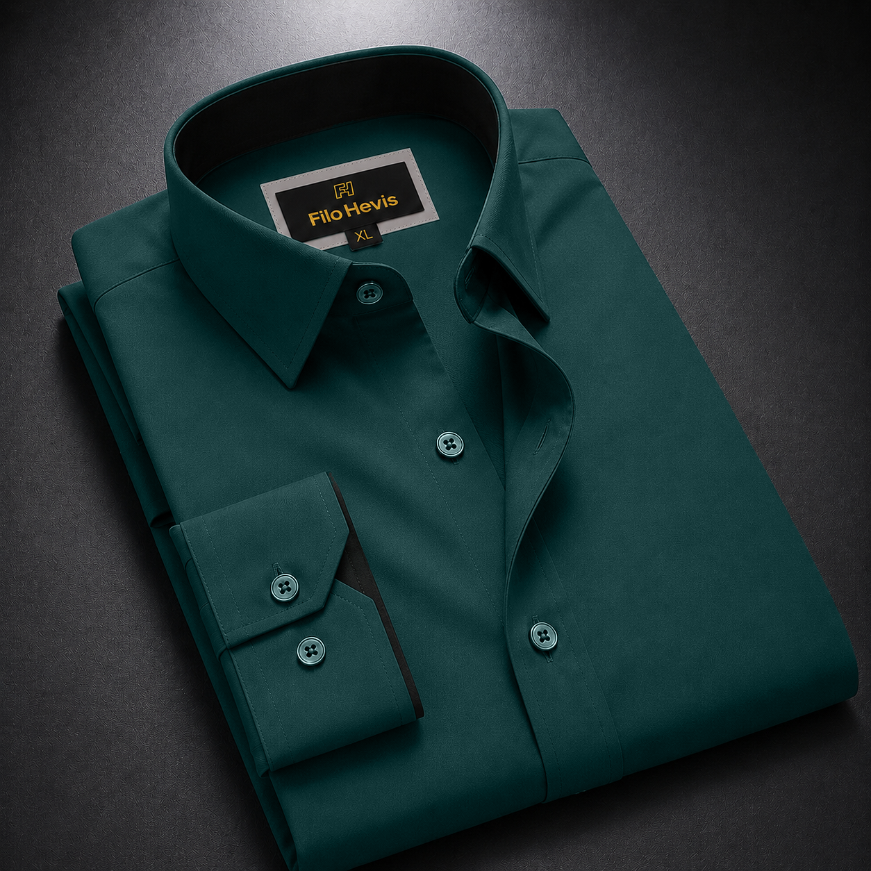 Formal Shirt for Men with Contrast Collar & Cuff | Teal Green