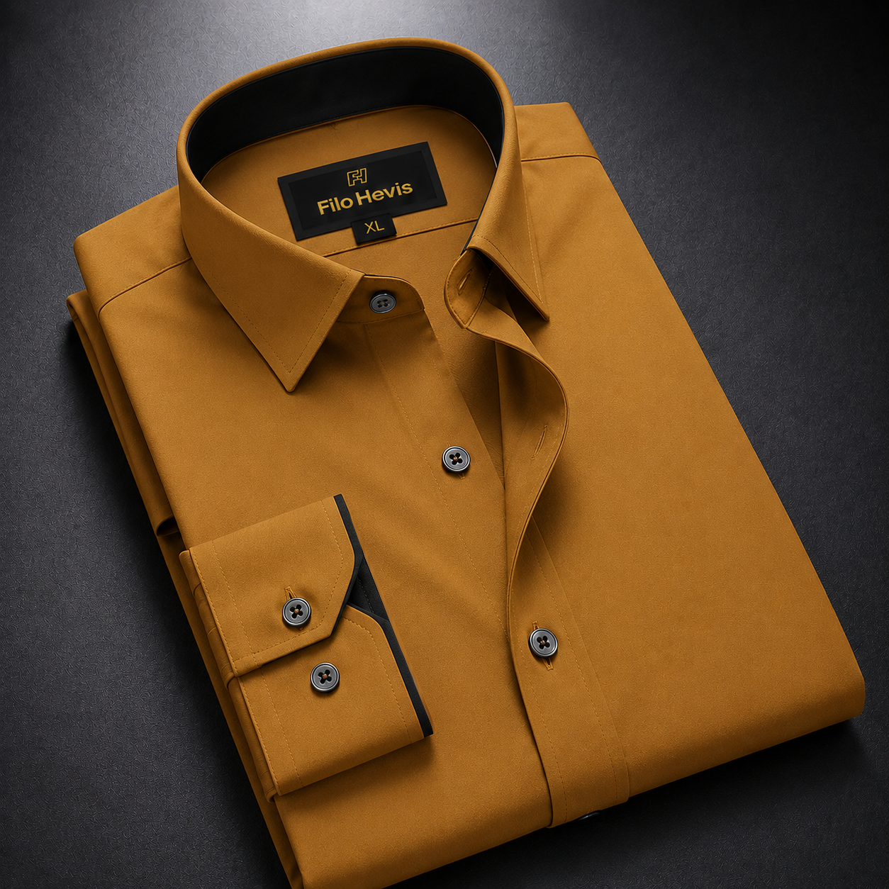 Formal Shirt for Men with Contrast Collar & Cuff | Yellow