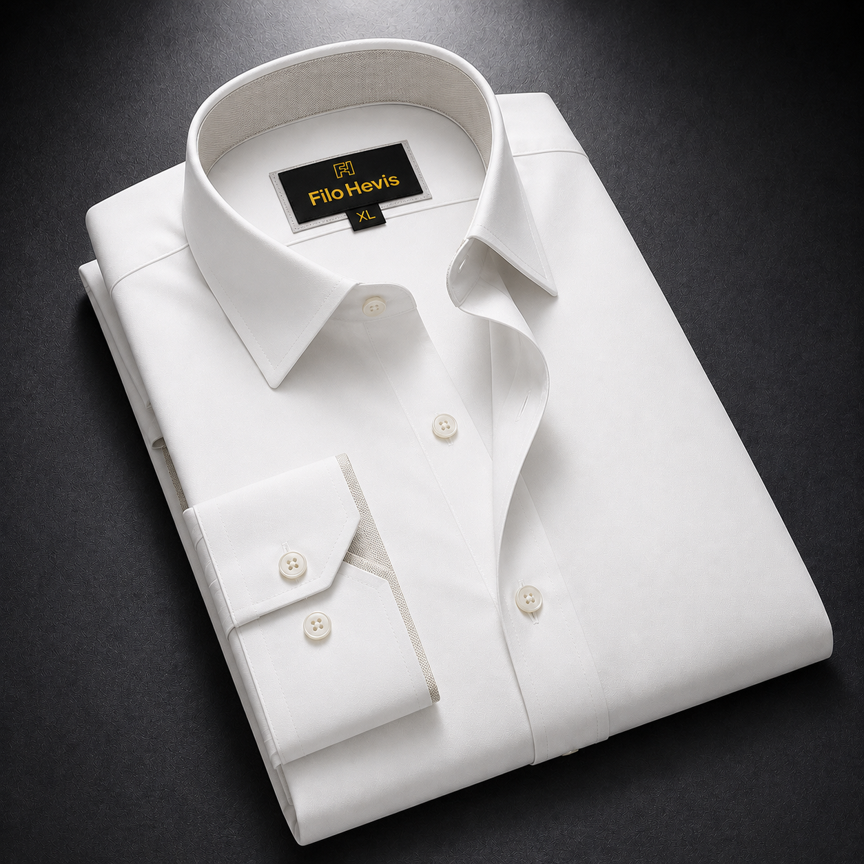 Formal Shirt for Men with Contrast Collar & Cuff | White