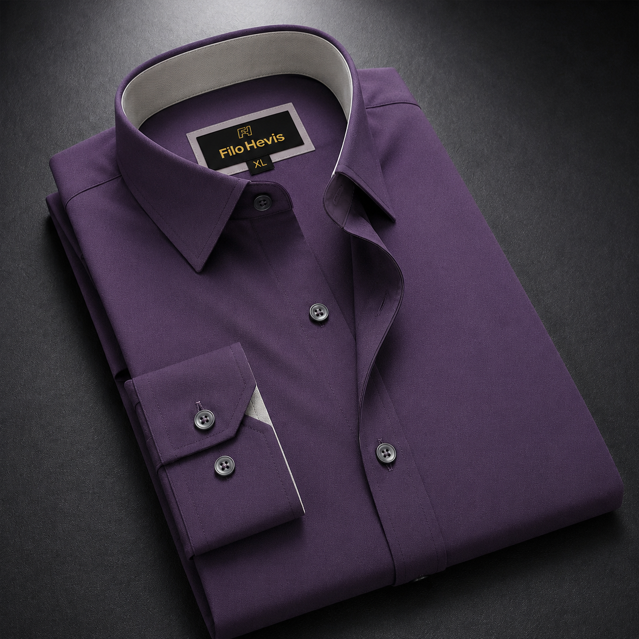 Formal Shirt for Men with Contrast Collar & Cuff | Purple