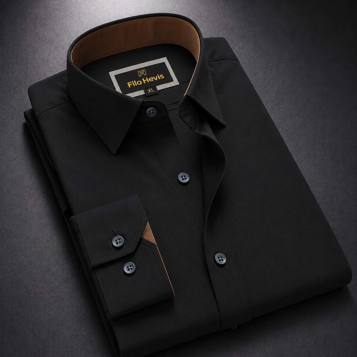 Formal Shirt for Men with Contrast Collar & Cuff | Black