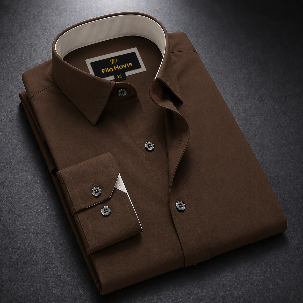 Formal Shirt for Men with Contrast Collar & Cuff | Brown