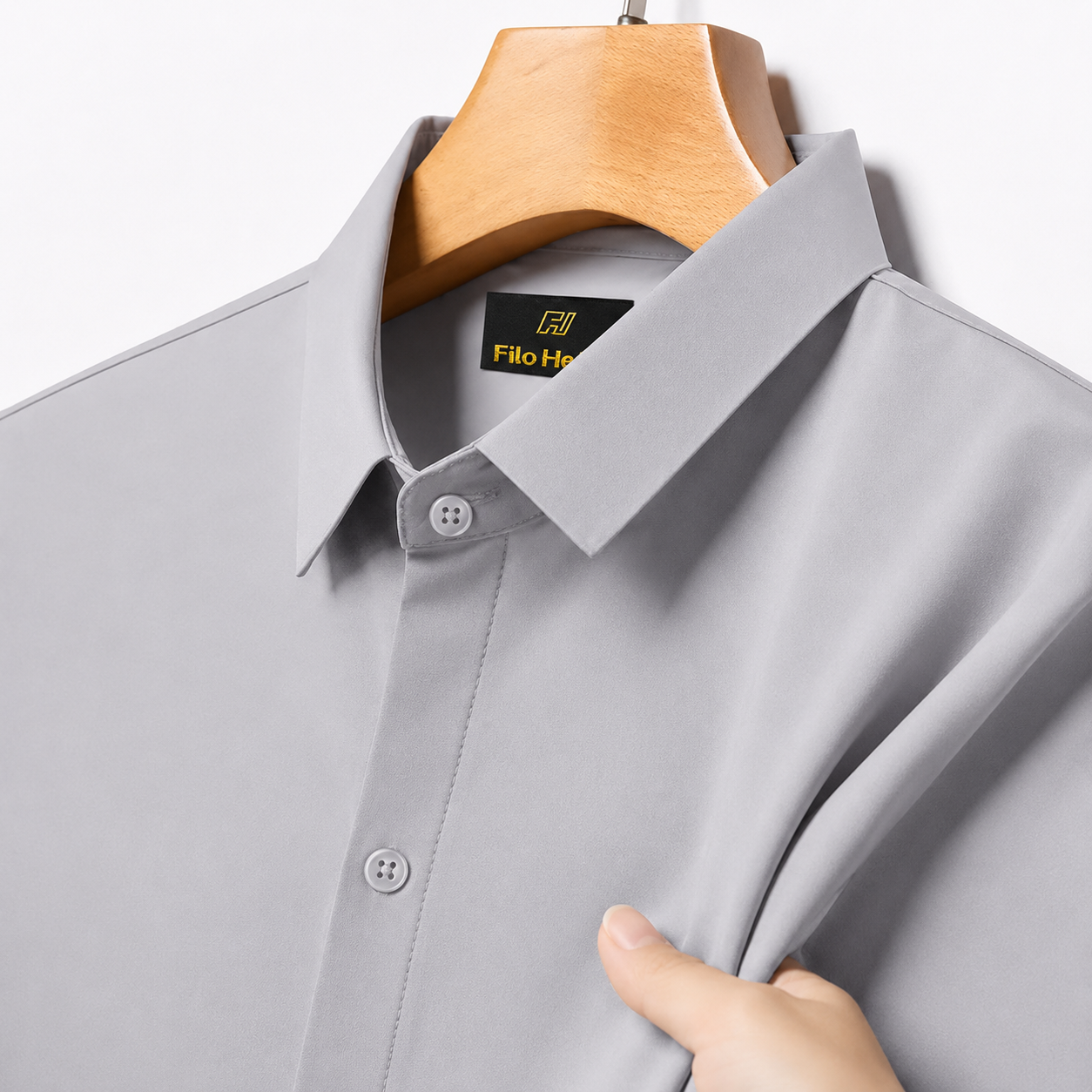 Japanese Lycra Stretch Formal Shirt for Men | Light Grey