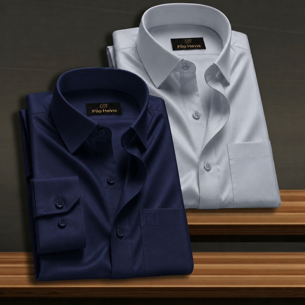 Combo of 2 Formal shirts Navy Blue & Light Grey Colour My Store