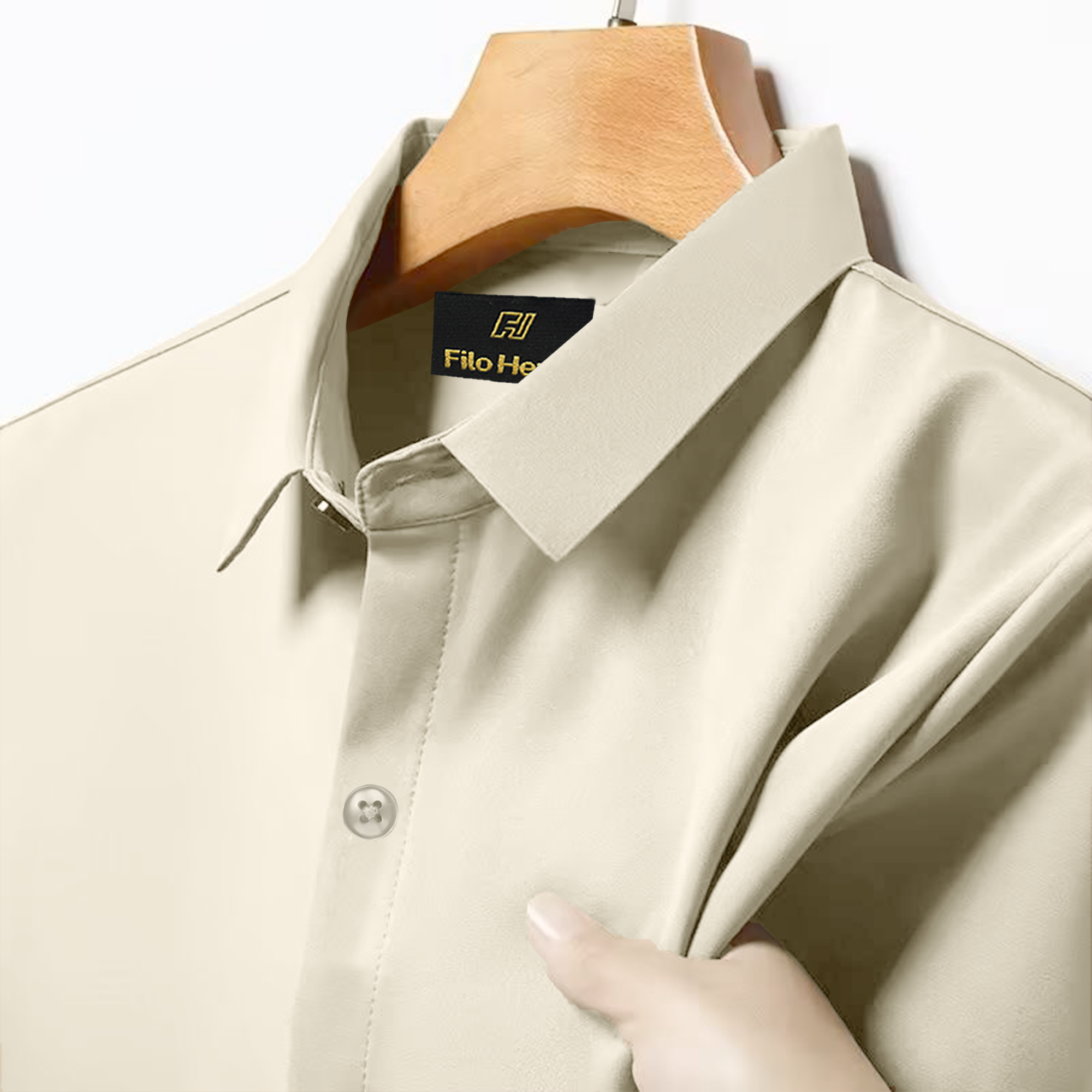 Japanese Lycra Stretch Formal Shirt for Men | Cream