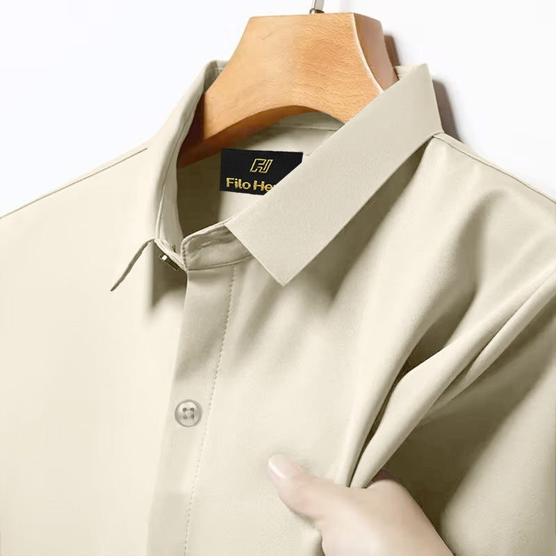 Japanese Lycra Stretch Formal Shirt for Men | Cream