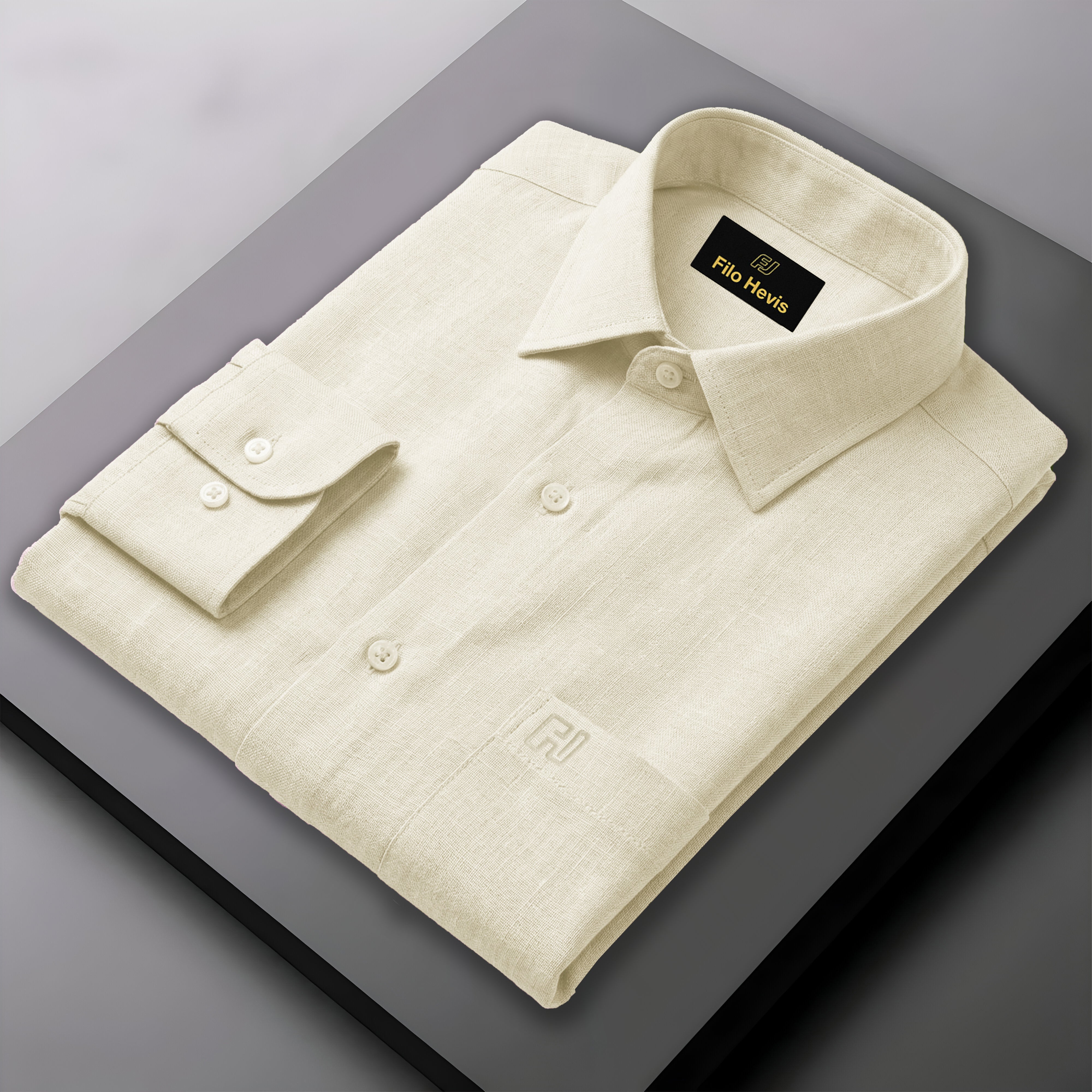 FINE LINEN SHIRTS FOR MEN (Full Sleeves)-Cream