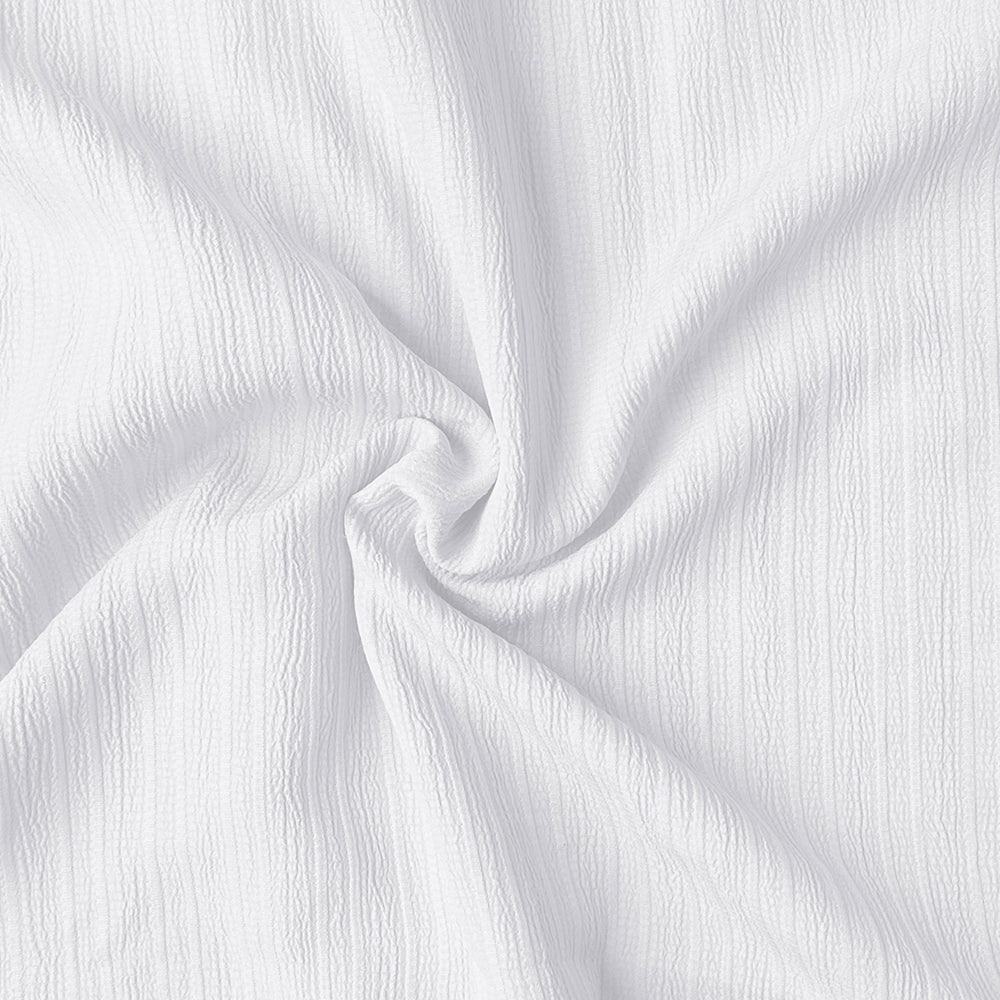 Crushed Stripe White Fabric