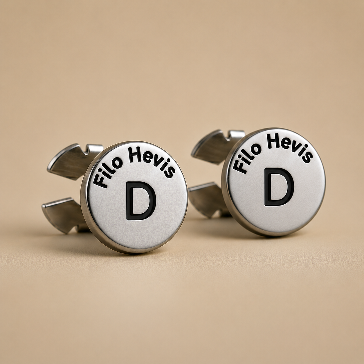 Filohevis Personalised Silver Initial Cufflinks – D | Engraved Letter Unisex Metal Cufflinks | Formal Shirt Accessory (1 Pair)