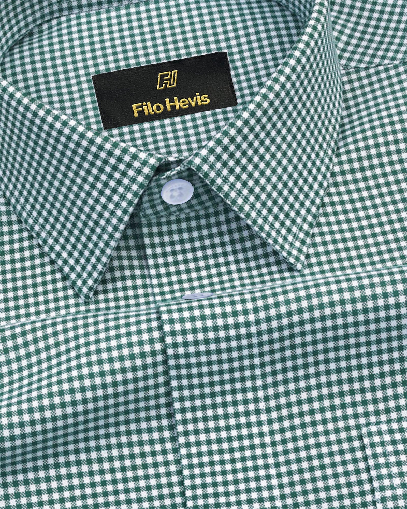 Men's Cotton Check Shirt-Dark Green, Regular Fit, All-Day Comfort