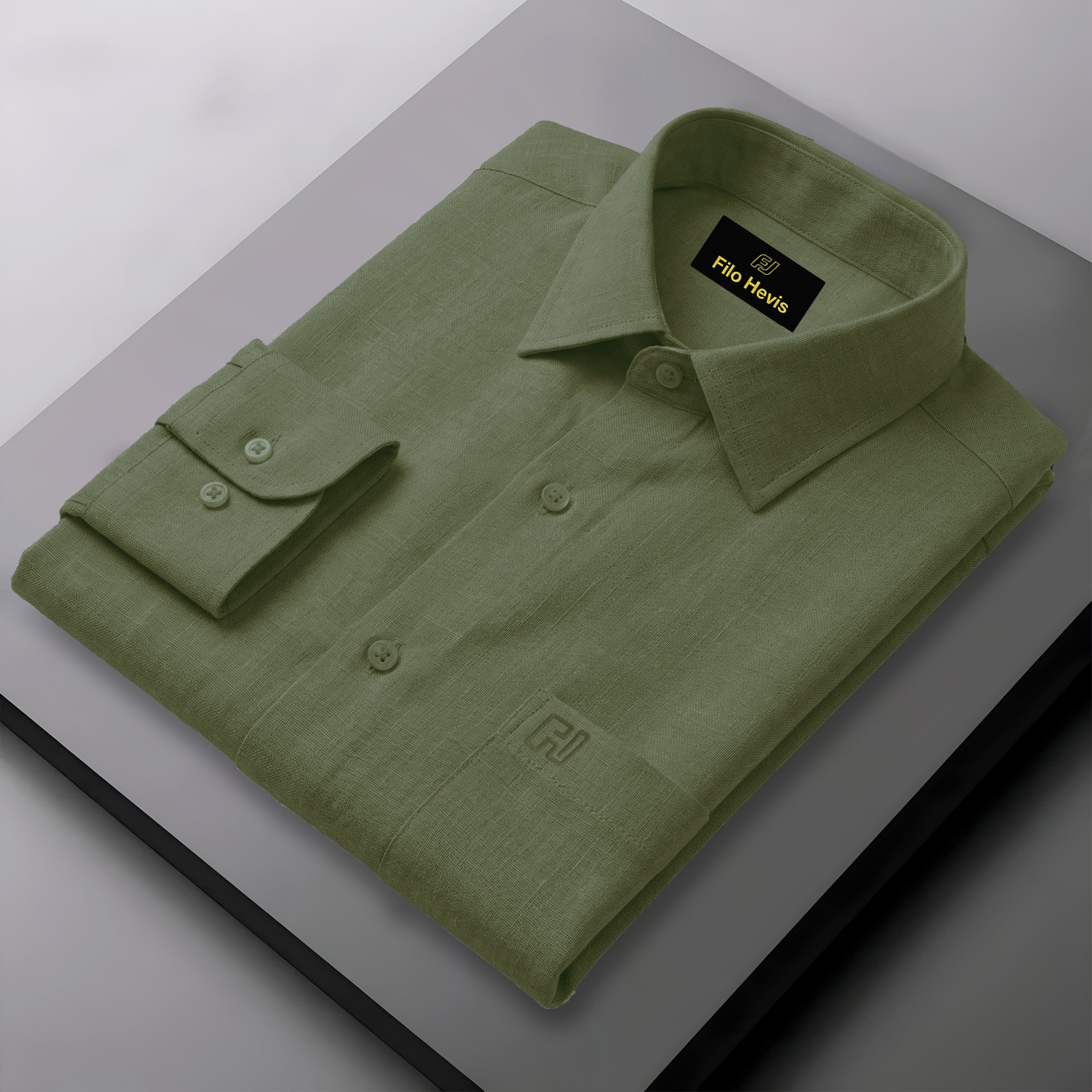 FINE LINEN SHIRTS FOR MEN (Full Sleeves)-Dark Green