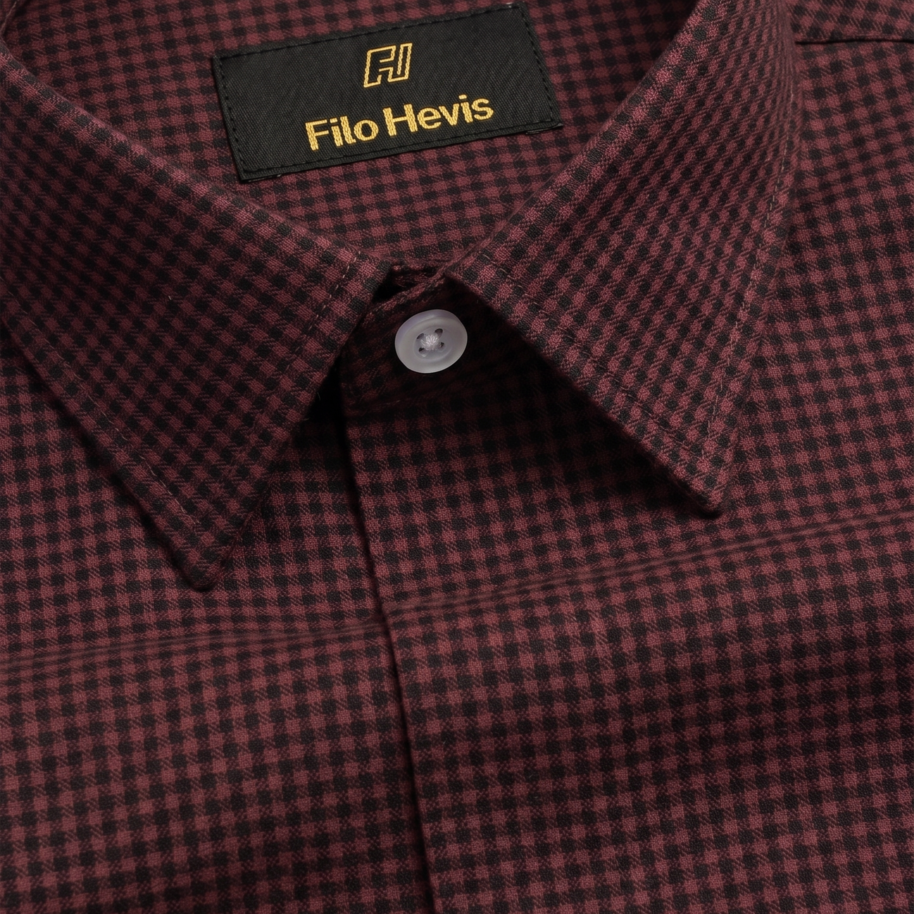 Men's Cotton Check Shirt-Dark-Maroon, Regular Fit, All-Day Comfort