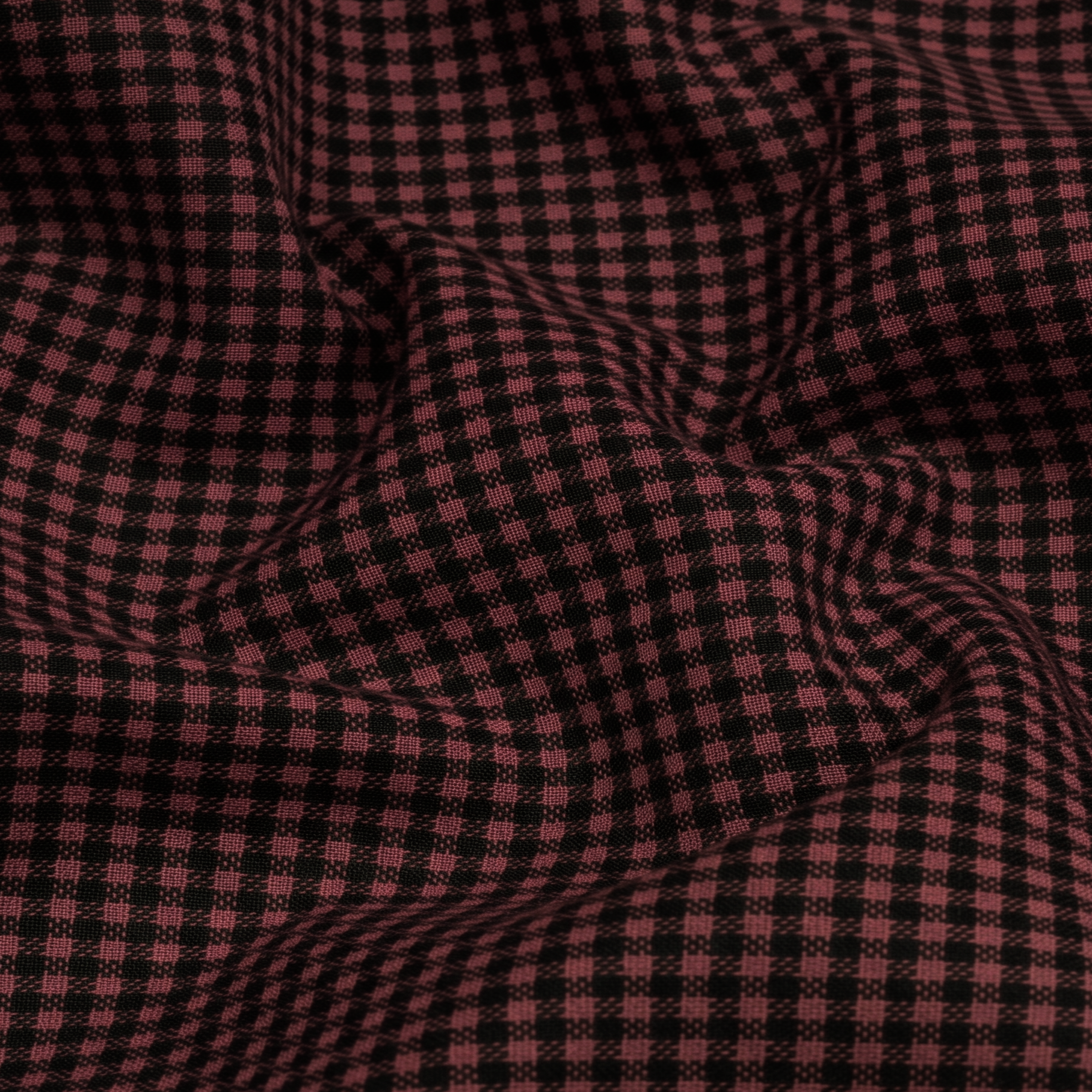 Men's Cotton Check Shirt-Dark-Maroon, Regular Fit, All-Day Comfort