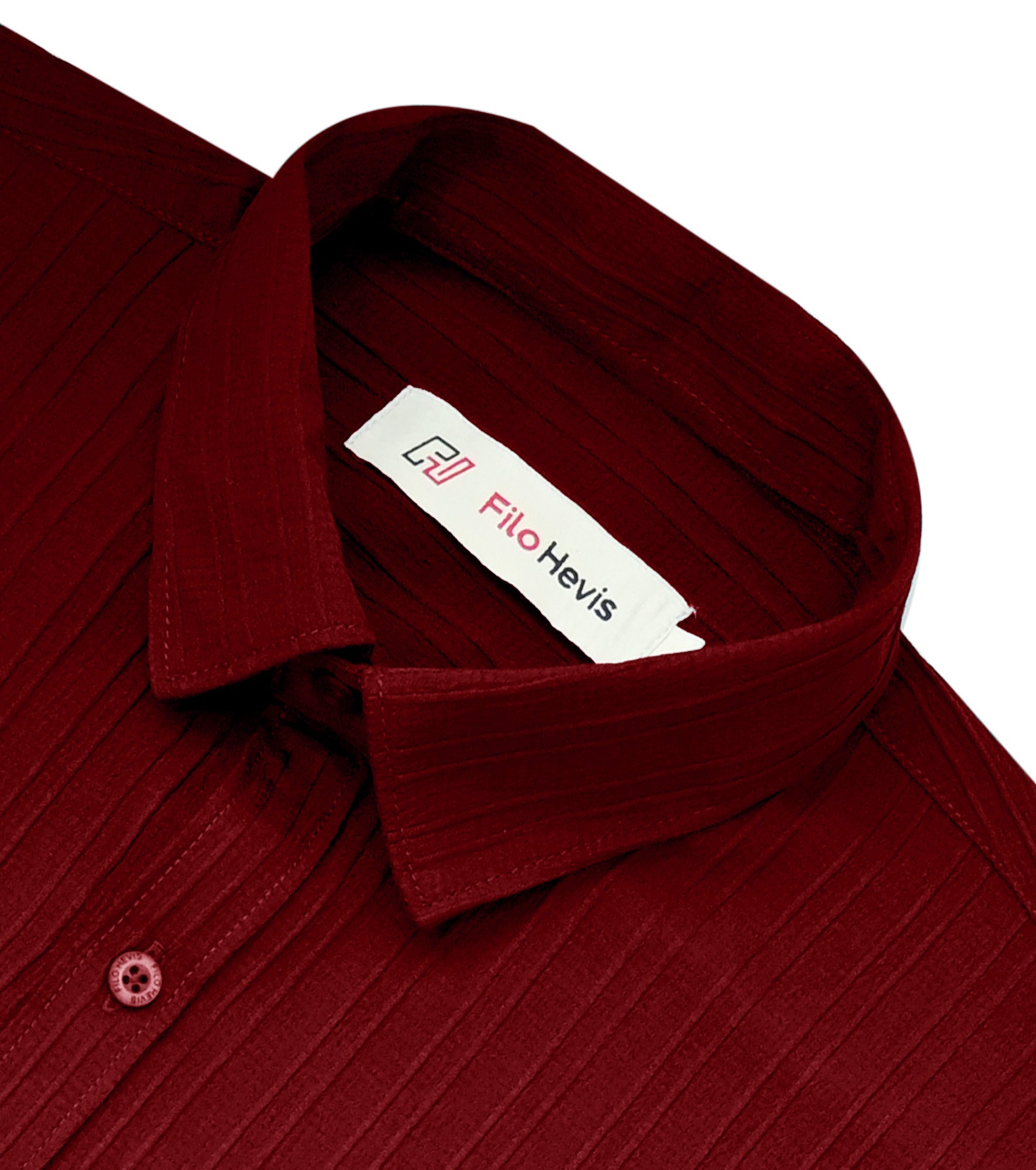 Men’s Textured Popcorn Half Sleeve Casual Shirt – Red My Store