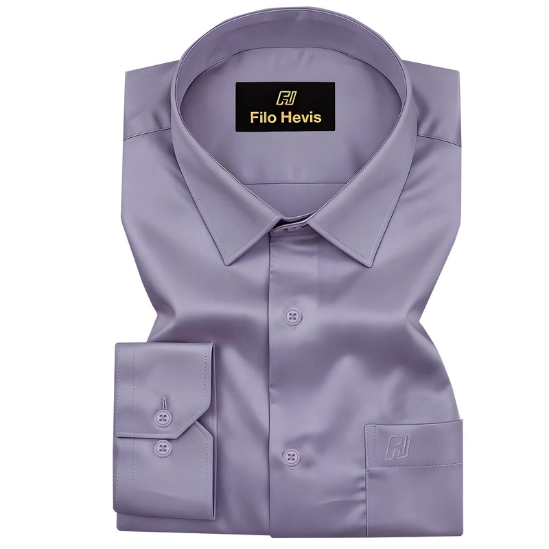 Platinum Cotton Satin Formal Shirt for Men - with Pocket | Onion My Store