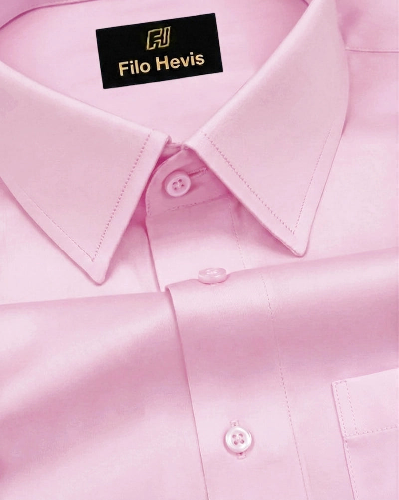 Platinum Cotton Satin Formal Shirt for Men - with Pocket | Pink My Store