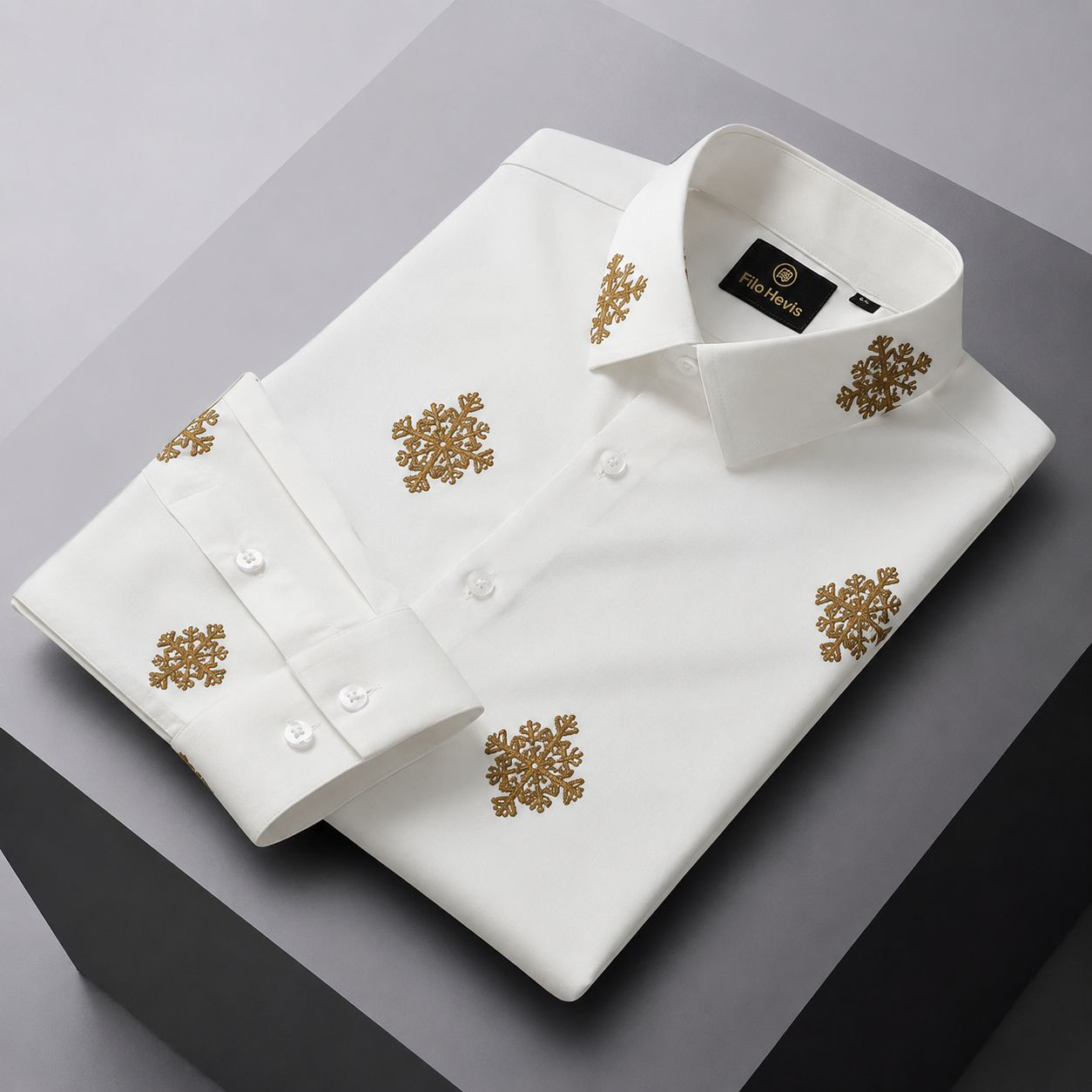 Embroidered Botanical Linen Shirt-White