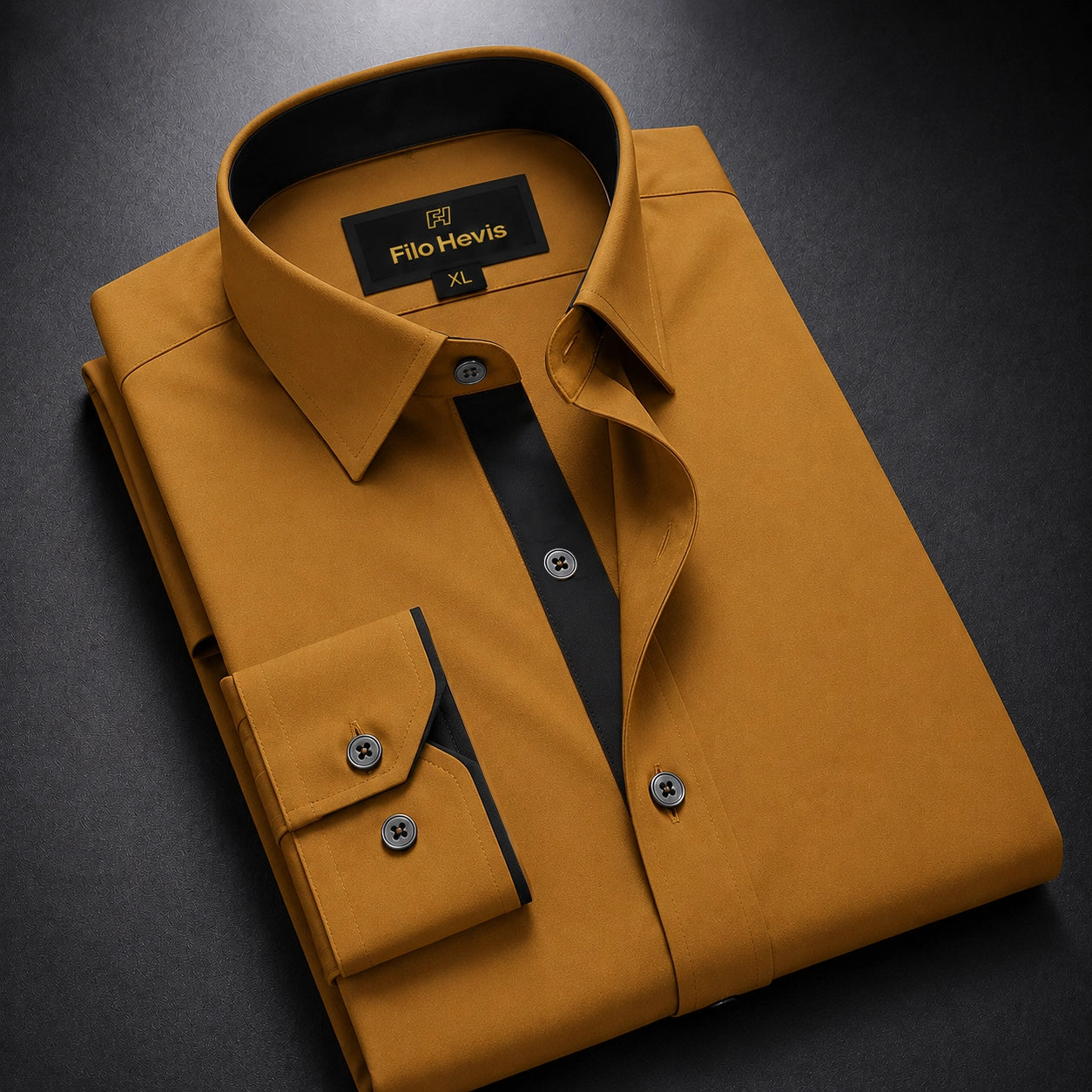 Formal Shirt for Men with Contrast Collar & Cuff | Yellow