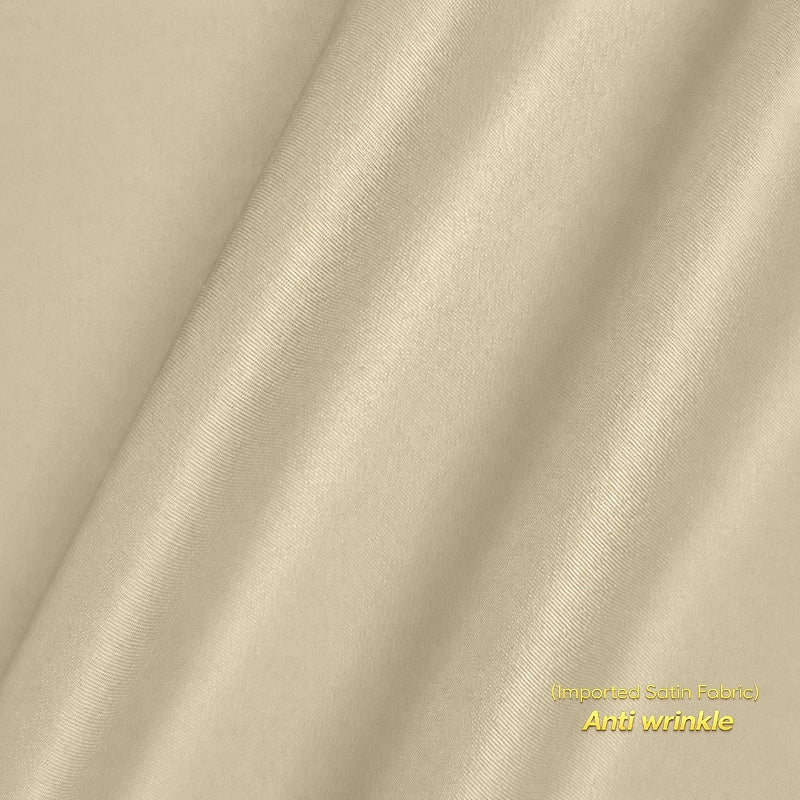 Anti Wrinkle Satin Lycra Formal Shirt (Imported Fabric)| Beige My Store