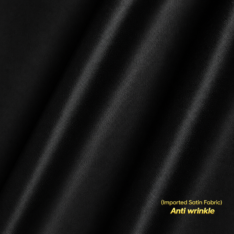 Anti Wrinkle Satin Lycra Formal Shirt (Imported Fabric)| Black