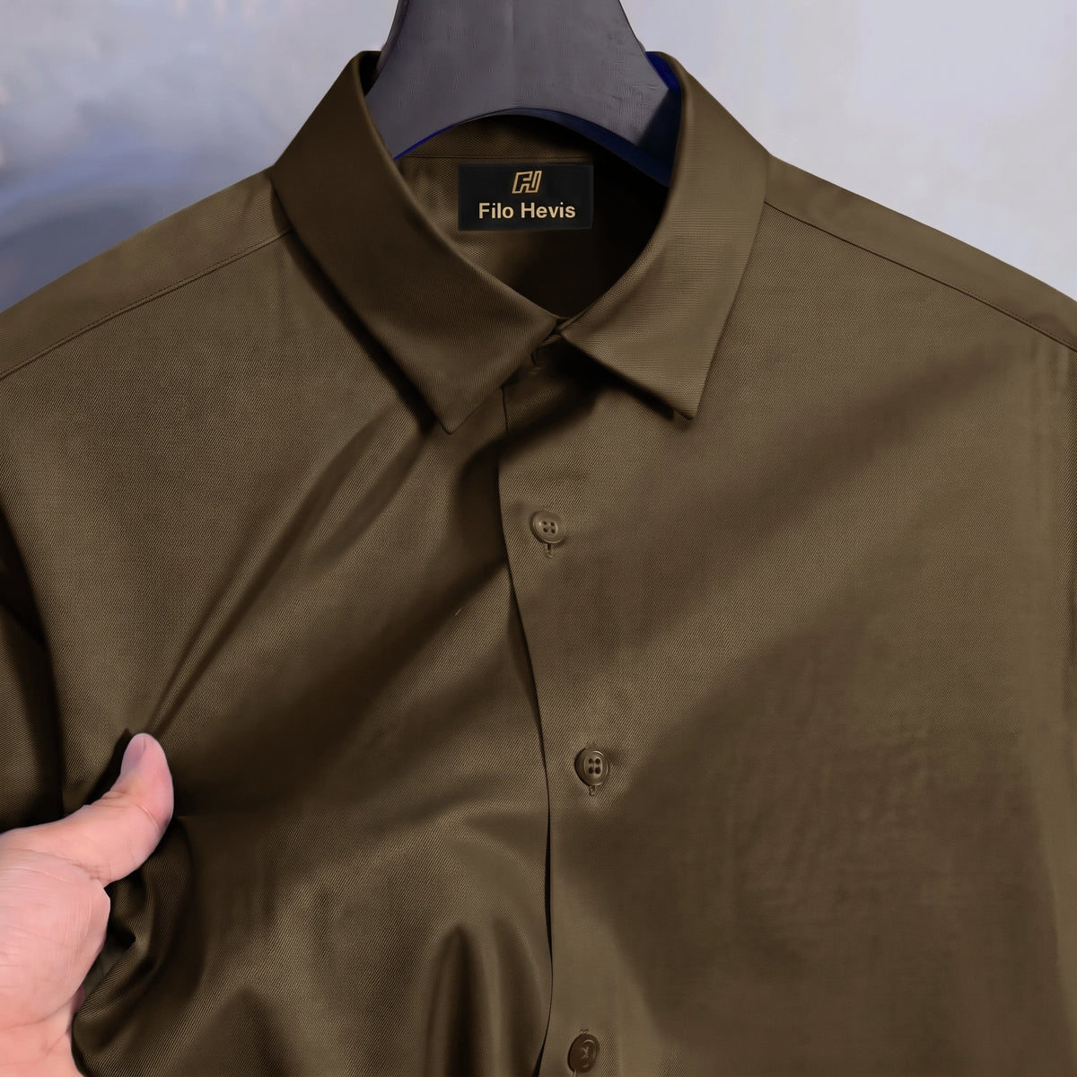 Satin Lycra Anti Wrinkle Formal Shirt (Imported Fabric)| Coffee