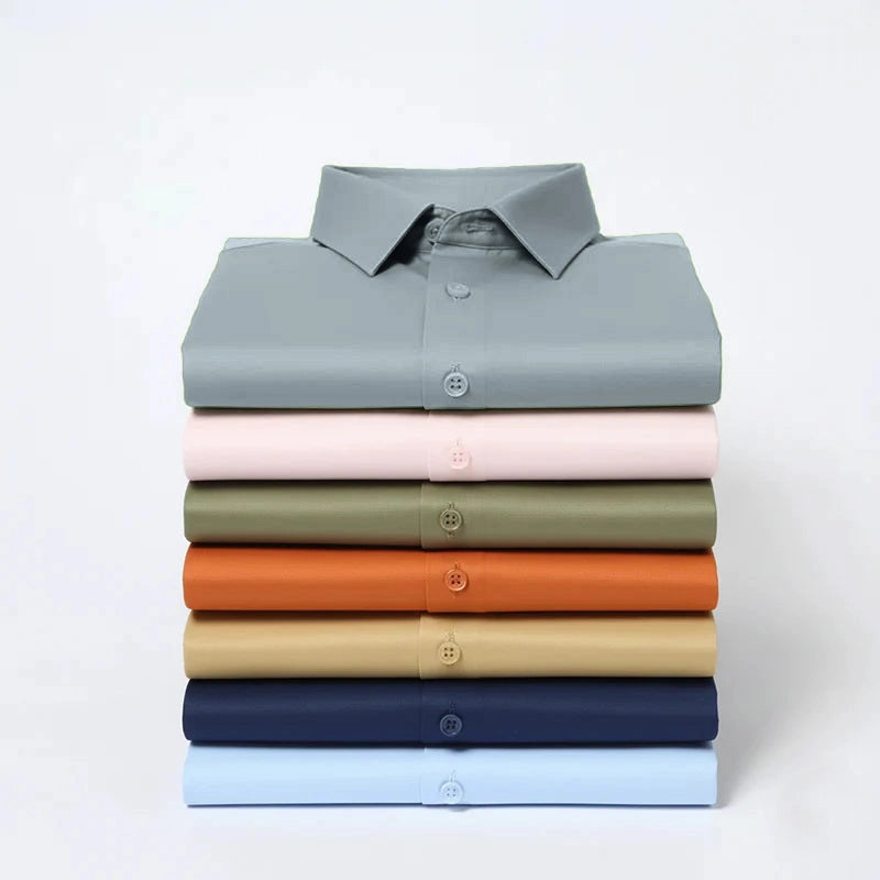 Anti Wrinkle Satin Lycra Formal Shirt (Imported Fabric)| Dark Grey My Store